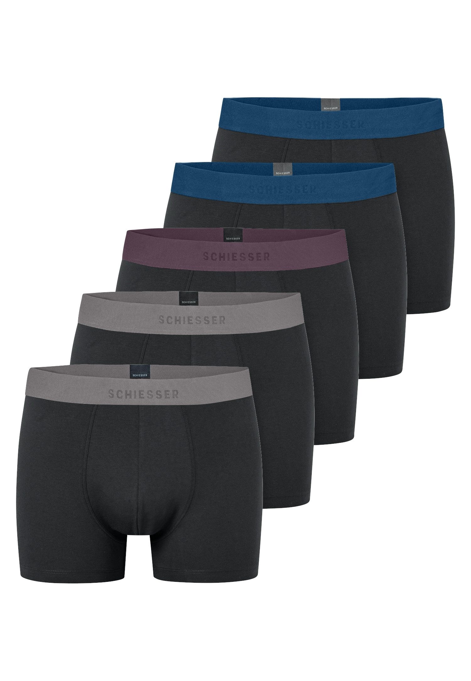 Schiesser Boxershorts 95/5 Multipacks (5er Pack) ohne Eingriff, angenehm we günstig online kaufen