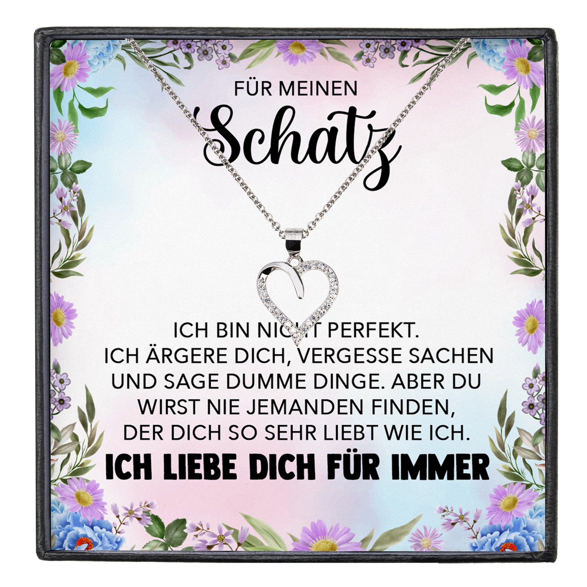 Schmuckset Mein Schatz Ich Liebe Dich Kette Frauen Geschenk Herz Halskette Damen