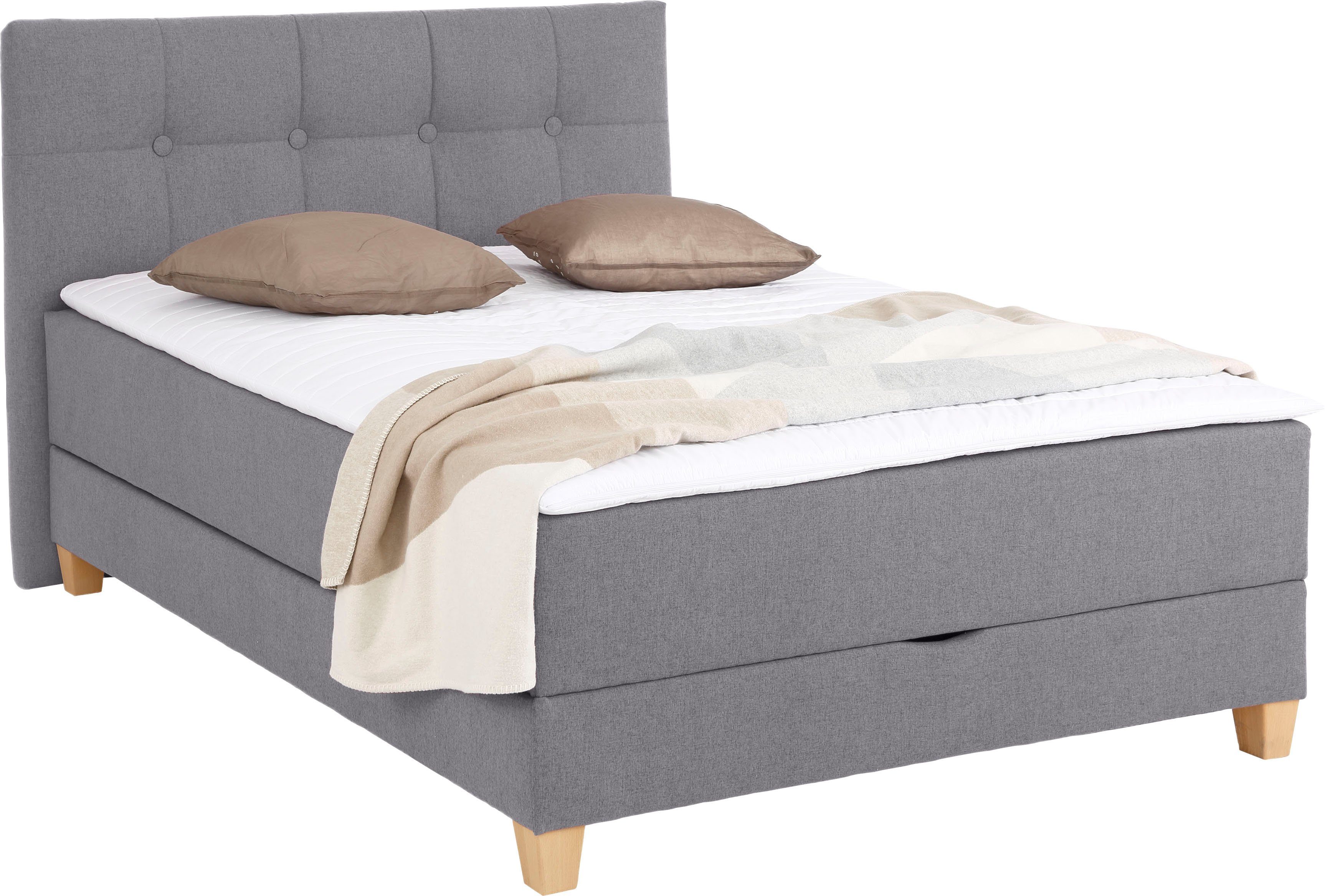 Home affaire Boxbett Lonrai, in H2,H3 & H4 und XXL - Überlänge 220cm wählbar, inkl. Topper