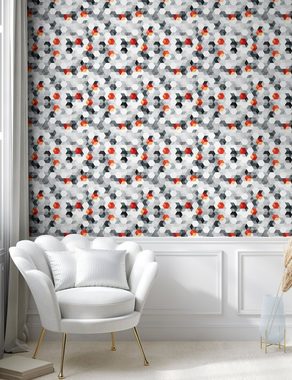 Abakuhaus Vinyltapete selbstklebendes Wohnzimmer Küchenakzent, Geometrisch Hexagons und Cubes