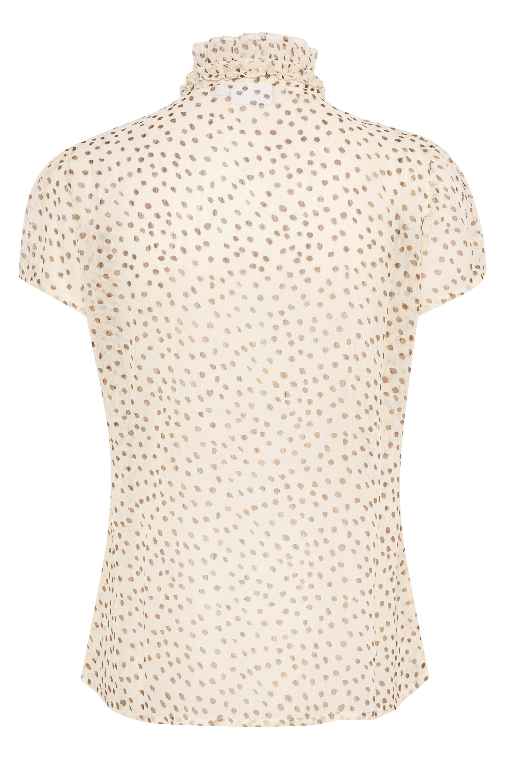 Tropez Dot Kurzarmbluse Saint LiljaSZ Creme Kurzarm-Bluse