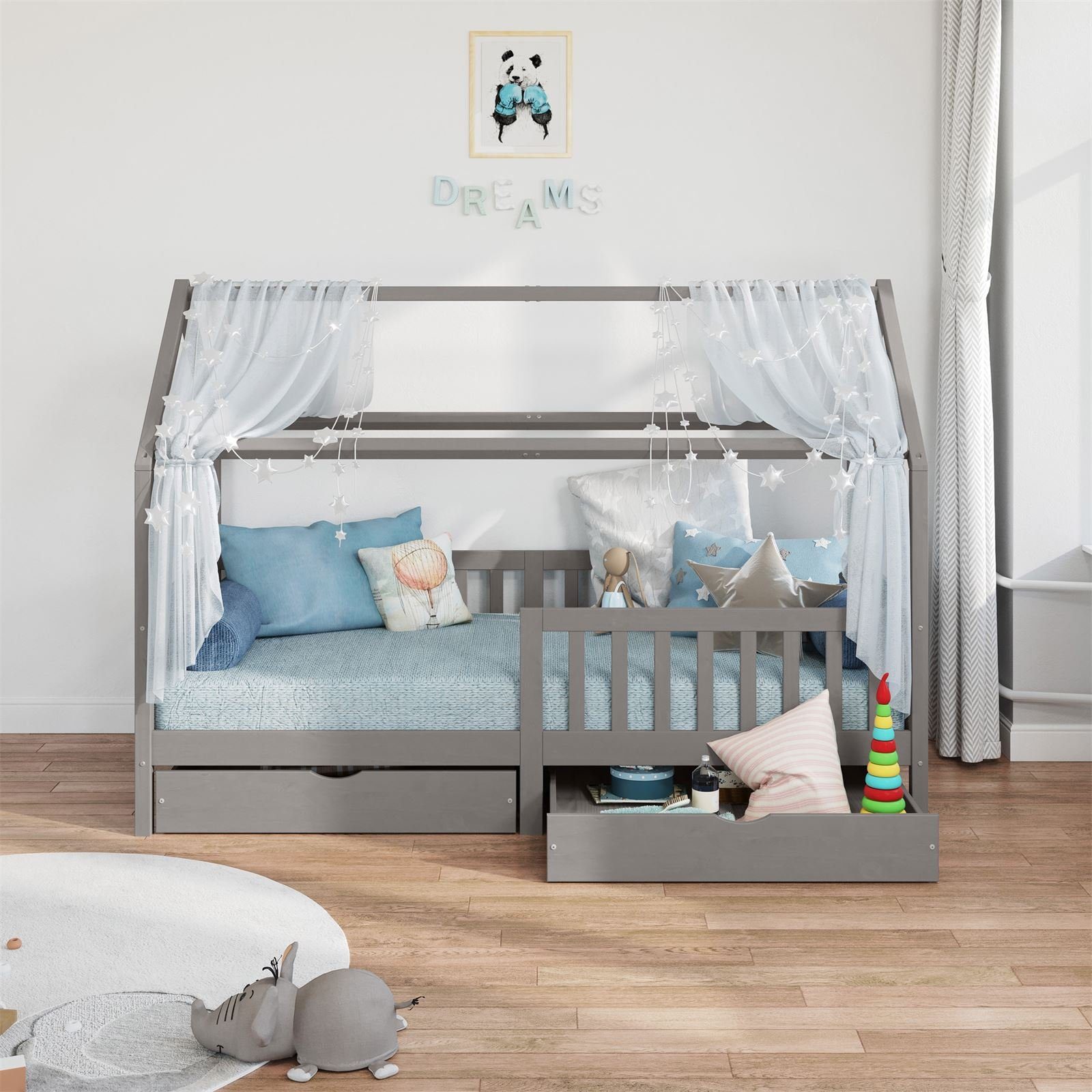 IDIMEX Kinderbett NUNA, Hausbett Montessoribett 90 x 200 Kiefer Tippibett K günstig online kaufen