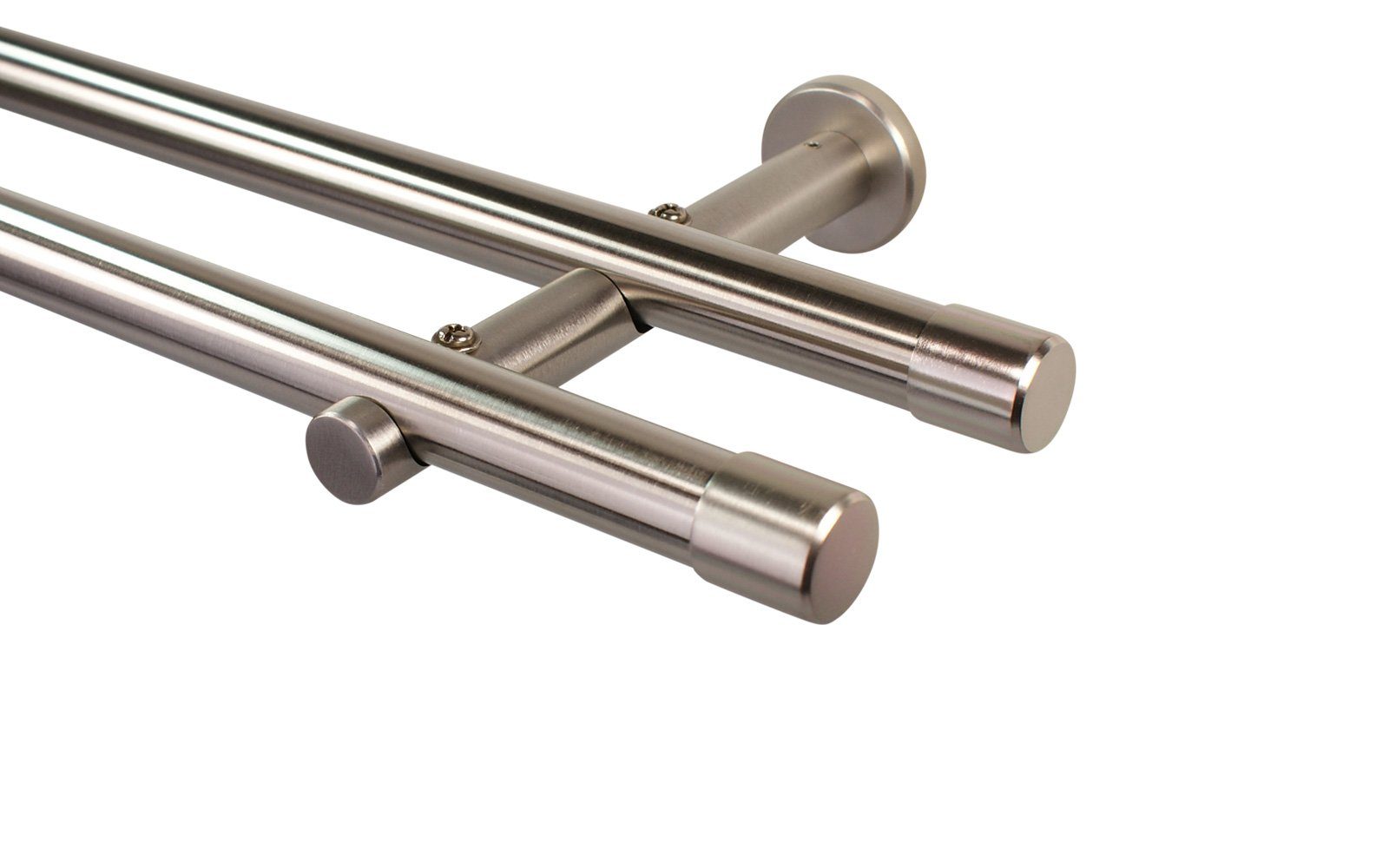 Gardinenstange 20 mm 2-läufig Edelstahl Design Endstück Kappe
