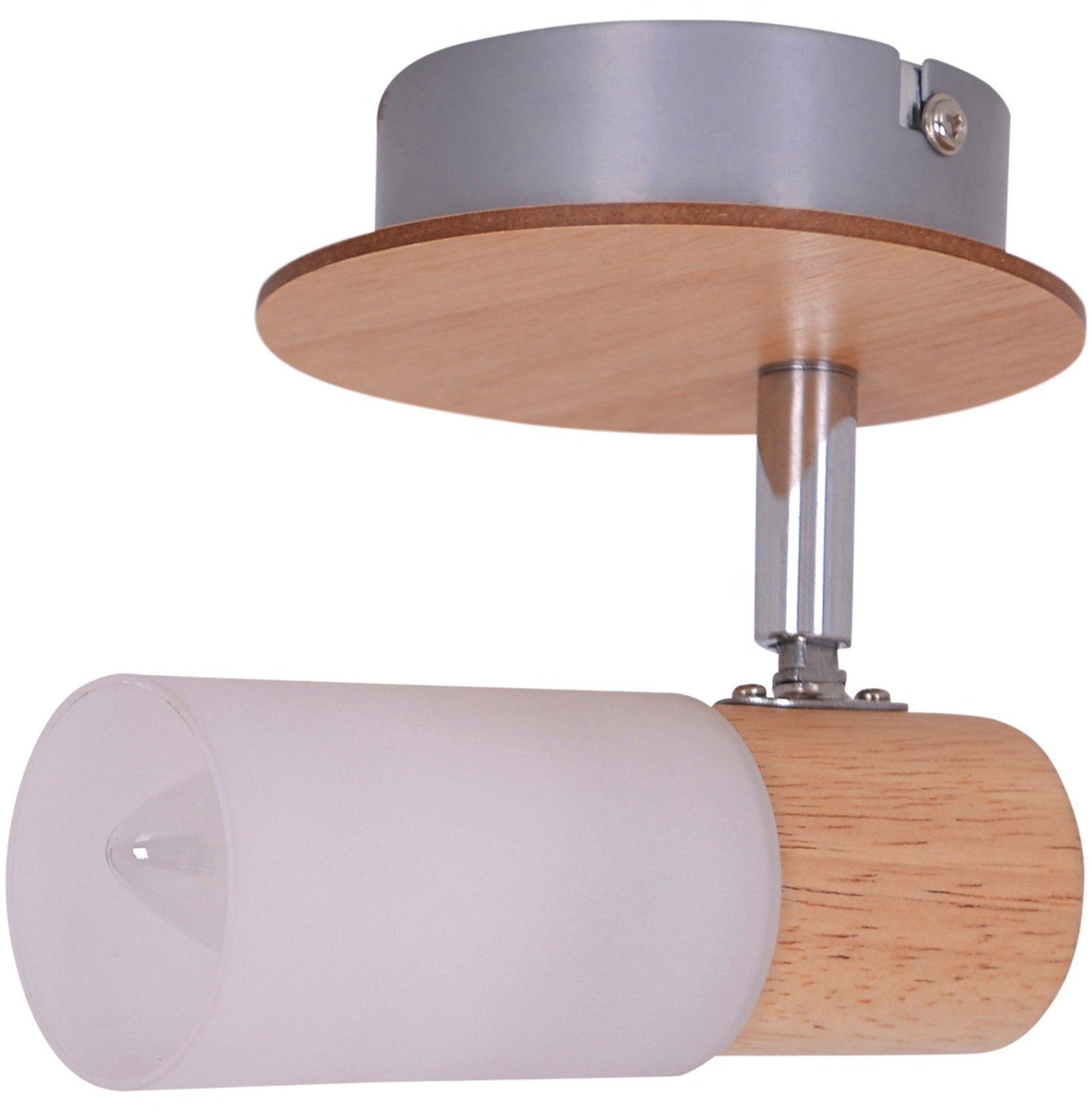 näve Deckenspot Todtnau, ohne Leuchtmittel, Holzart Gummibaum, Пятна flexibel verstellbar, E14 max 5W, weiß/natur