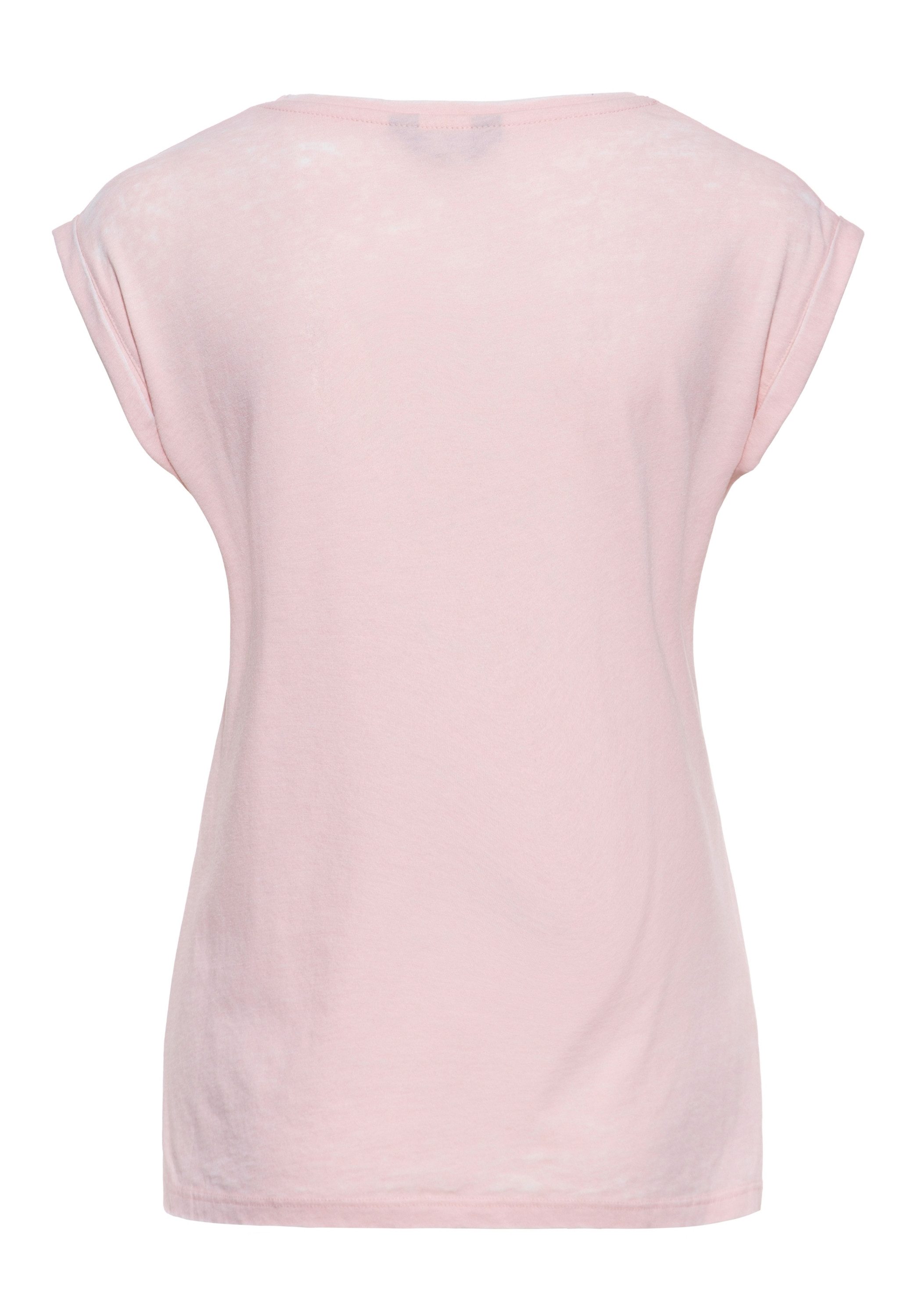 QueenKerosin Print-Shirt Ride Into The Wild (1-tlg) im Used-Look