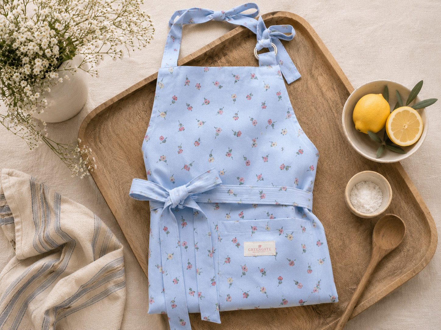 Greengate Kochschürze GreenGate Schürze Lianca Hellblau