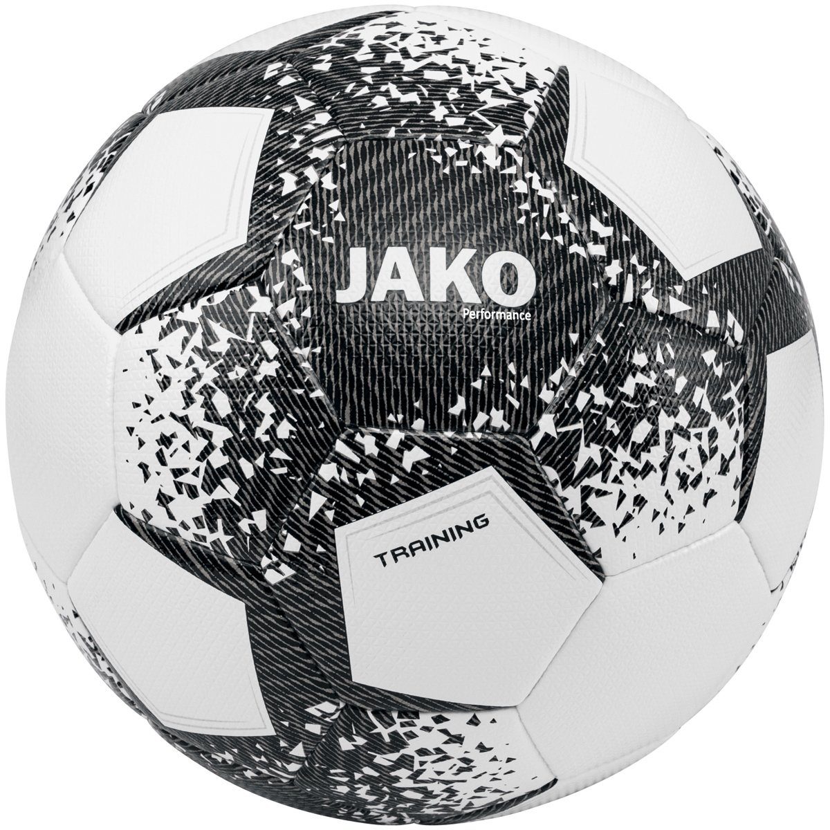 Jako Fußball Ball Performance - 2301 Trainingsball (Ganzjahresartikel) weiss/schwarz/steingrau