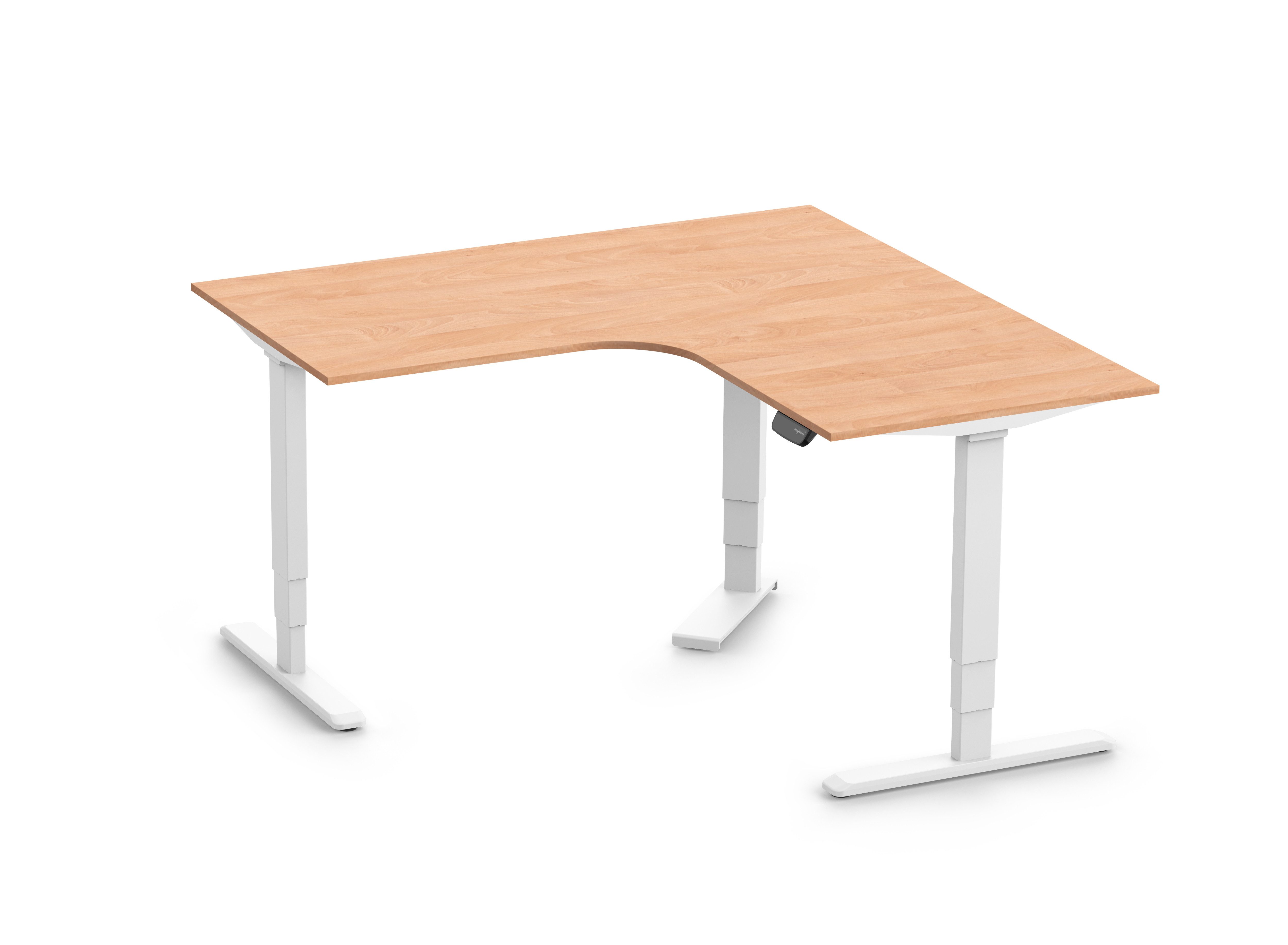 Ergolutions Schreibtisch PRIMUS elektrisch höhenverstellbarer Eckschreibtisch, 180 kg Traglast / Leise / Timer / Memory / Kollisionssensor