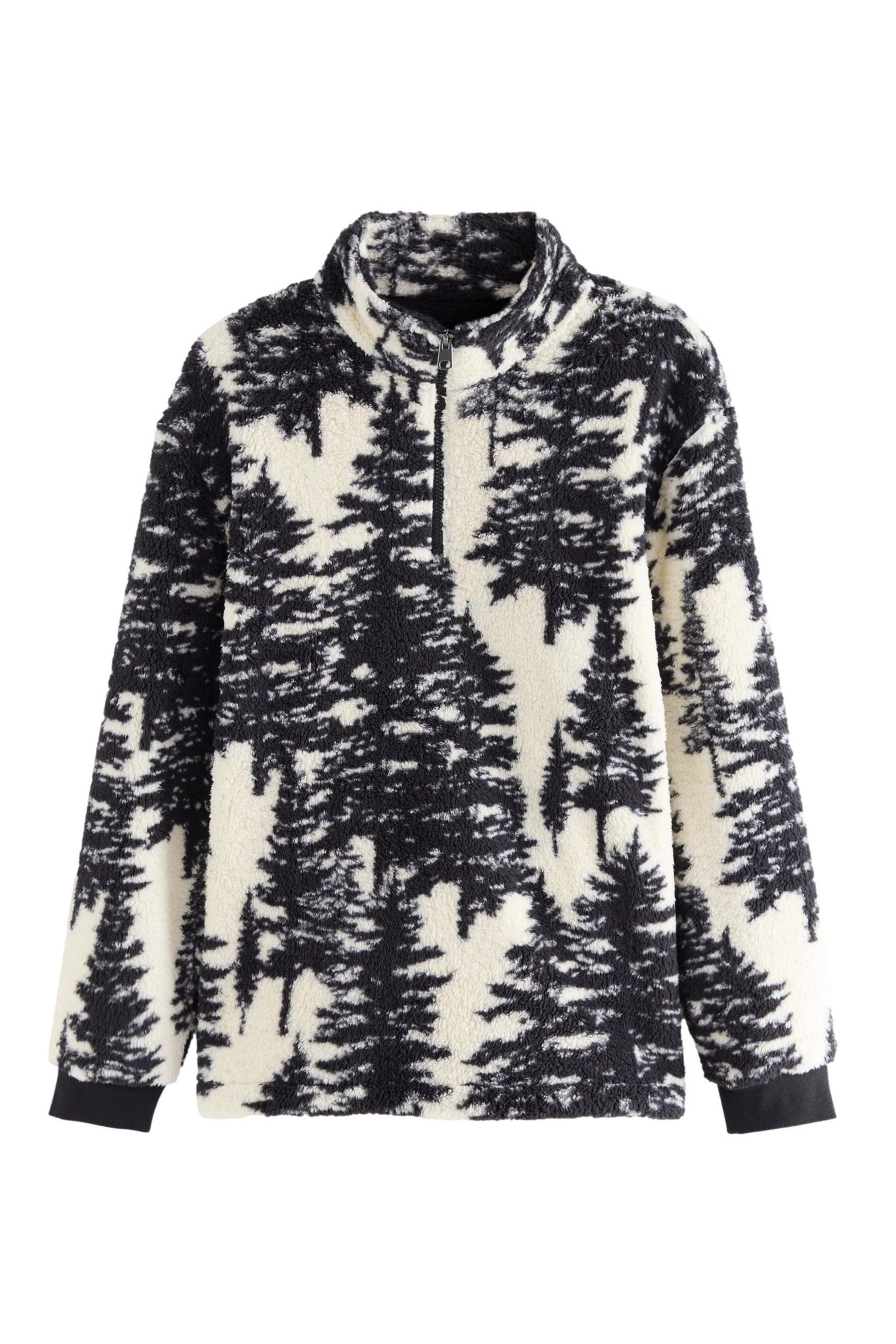 Kapuzenpullover Borg-Fleece mit Reißverschlussausschnitt