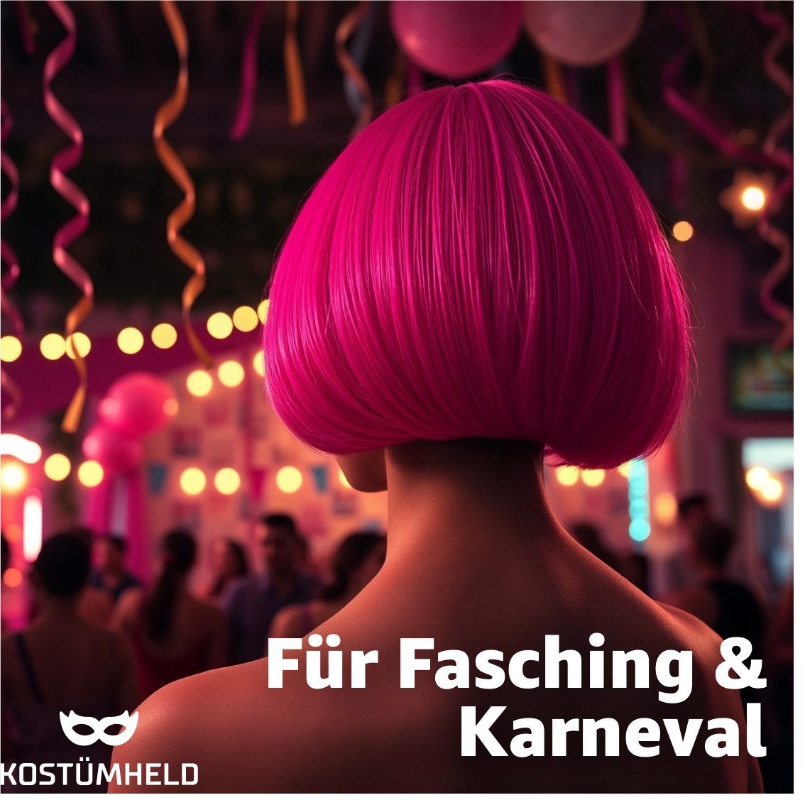 TK Gruppe Kostüm-Perücke Bob Wig Kurzhaarperücke Retro – für Fasching & Karneval