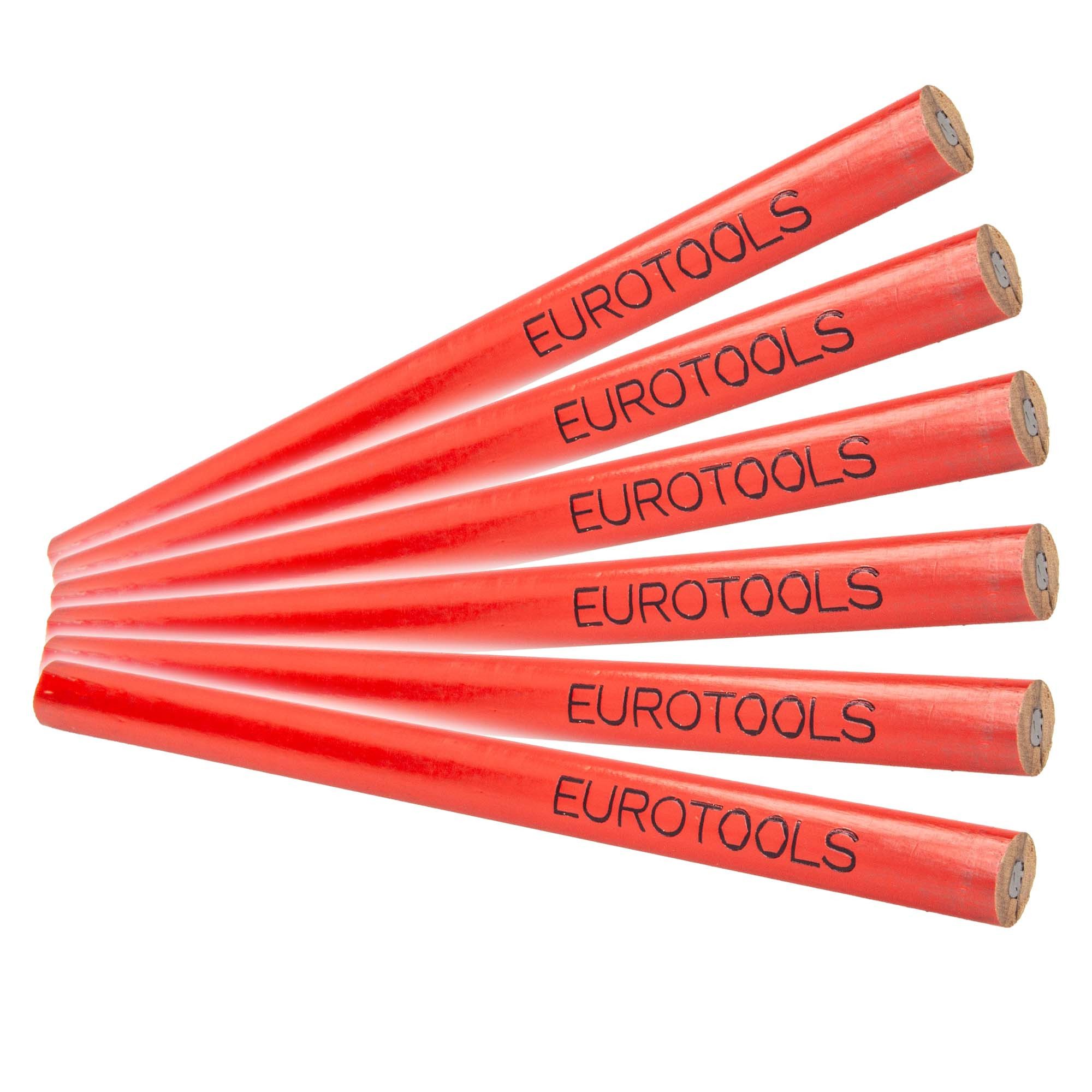 EUROTOOLS Bleistift Zimmermannsbleistifte 6 Stück, 175 mm, oval, kleine Ausführung