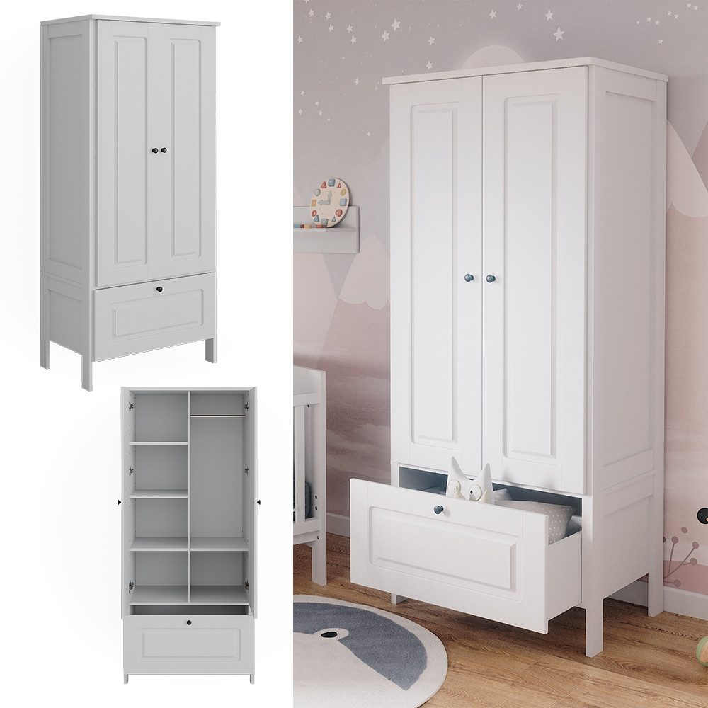VitaliSpa® Kleiderschrank Ajaton, Weiß, 83.3 x 187 cm (1-St)