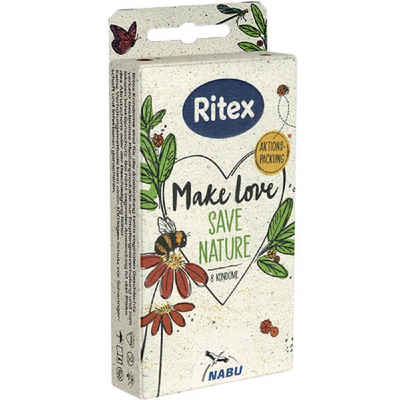 Ritex Kondome PRO NATURE Make Love - Save Nature NABU-Sonderedition, Packung mit, 8 St., insektenfreundliche und nachhaltige Kondome