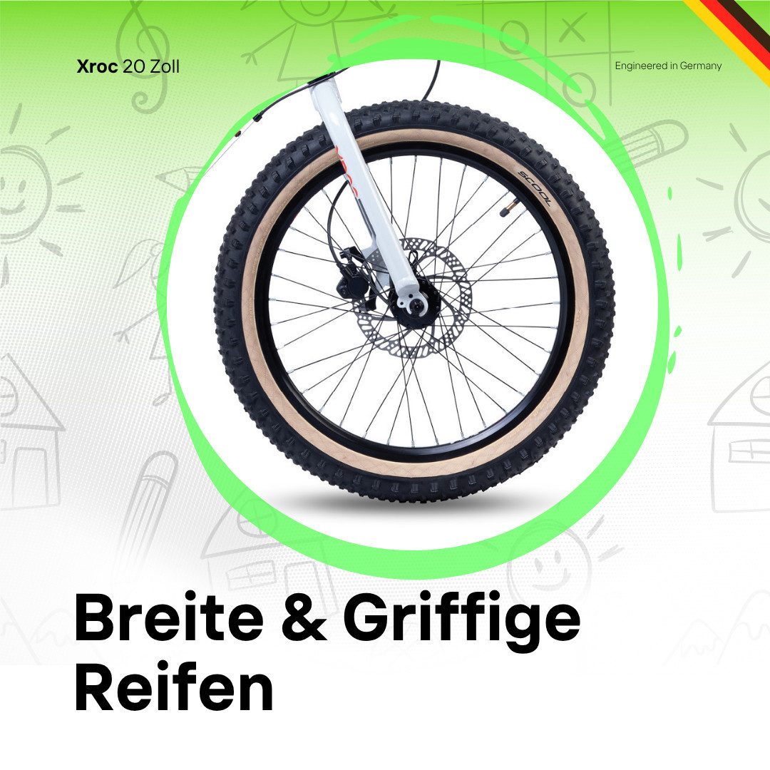S’COOL Jugendfahrrad Xroc disc 20 Zoll, Jugendfahrrad, 20 Zoll, sportlich, 7 Gang