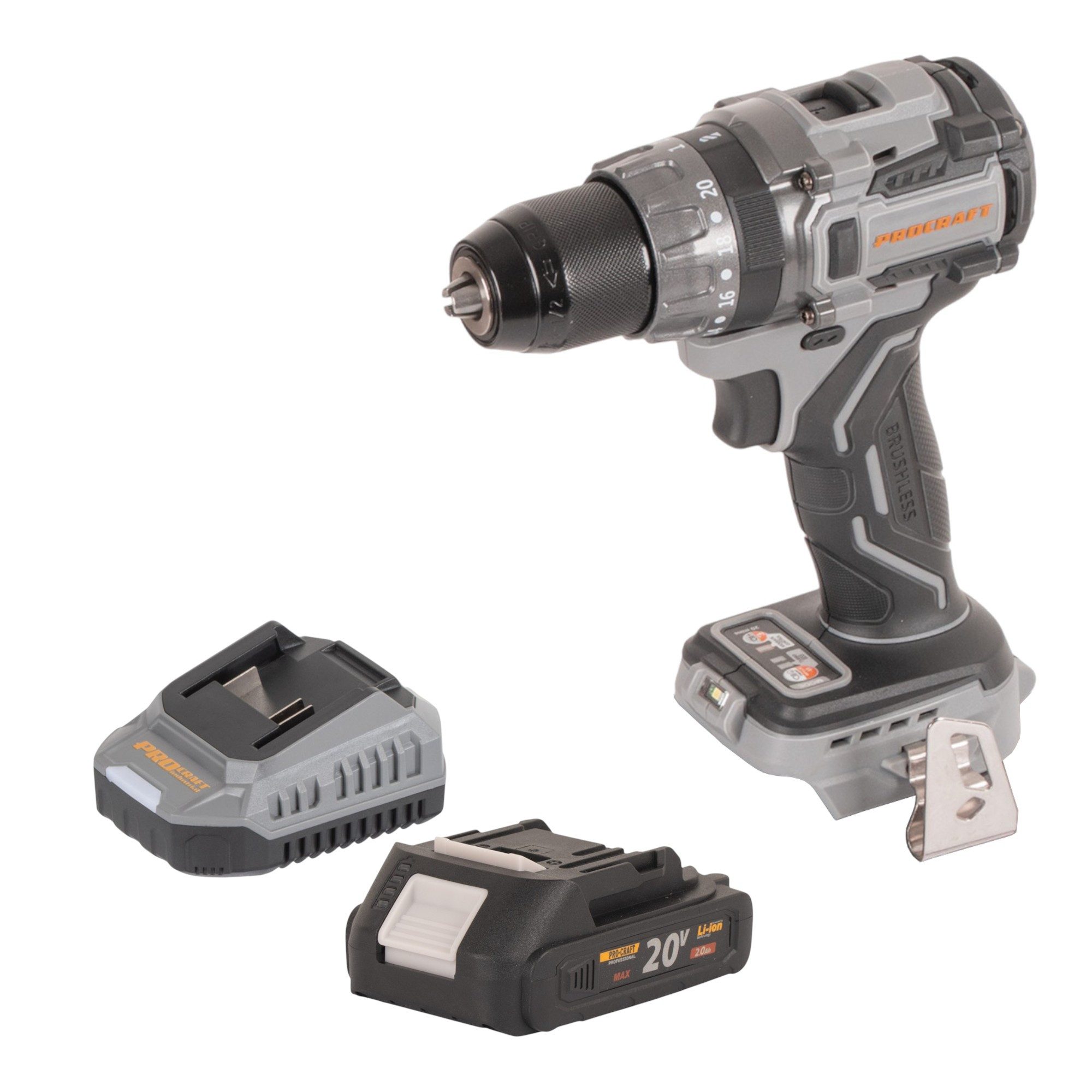 PROCRAFT industrial Akku-Schrauber CD20Abb 20 V 85 Nm + 1x Akku 2,0 Ah + Ladegerät