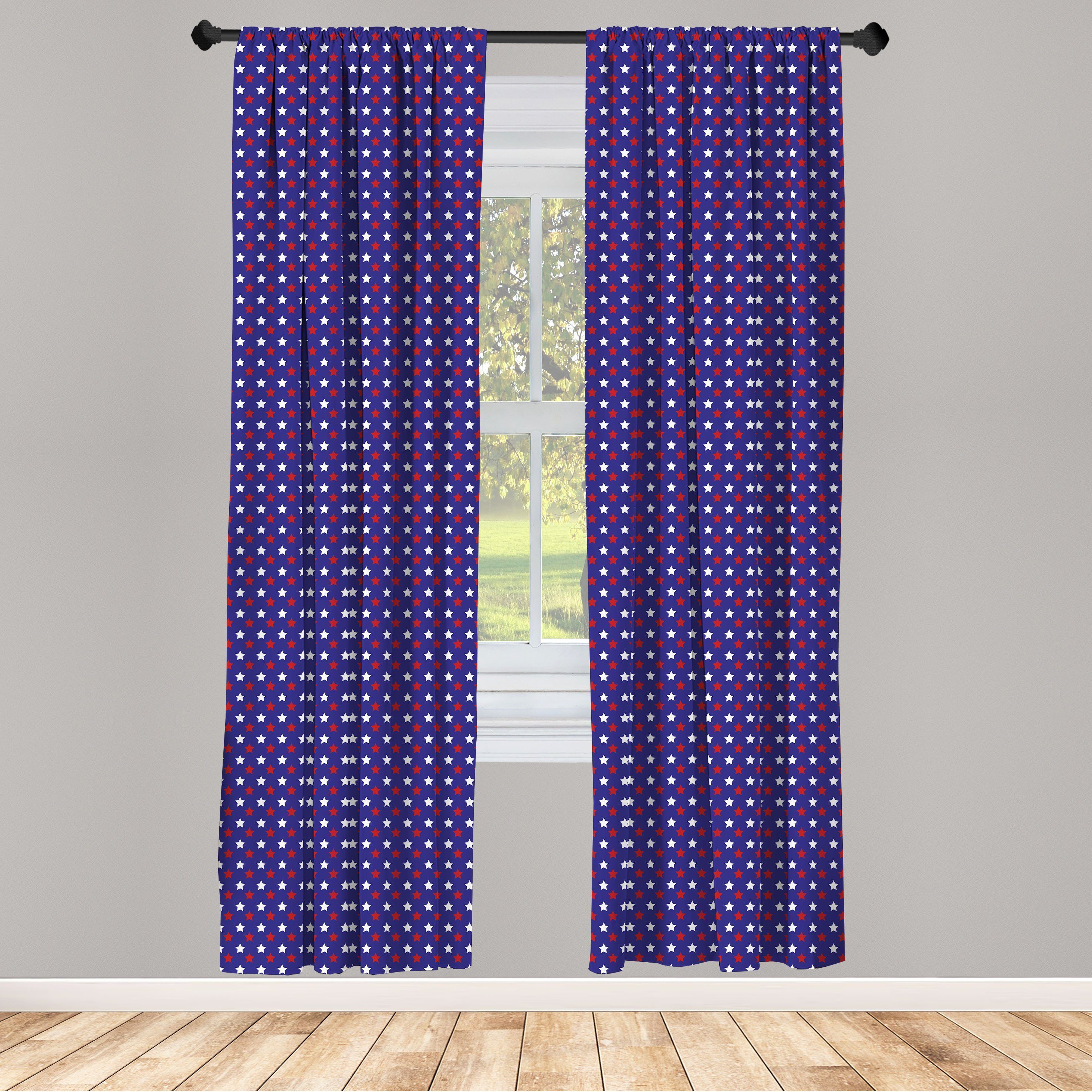 Gardine Vorhang für Microfaser, Schlafzimmer Vereinigte Staaten Dekor, Amerika von Bund Wohnzimmer Abakuhaus, Feiertags-Entwurf