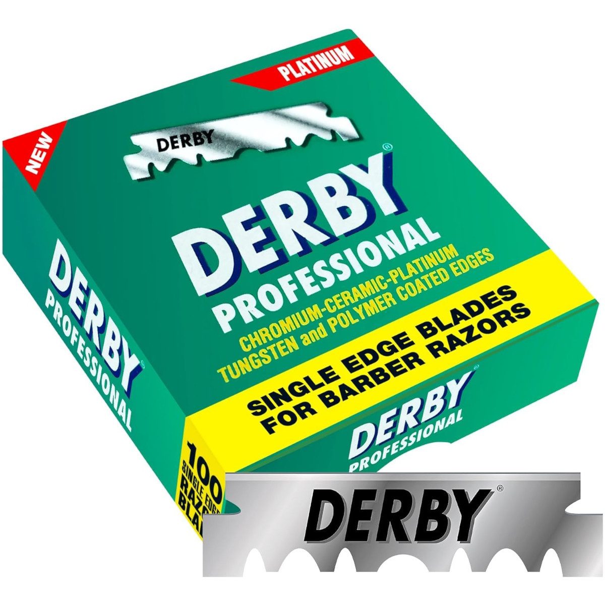 Derby Professional Rasierklingen SET Derby Rasierklingen 100er Pack + 1 Stück Rasiermesser - Rasierset, 2-tlg.