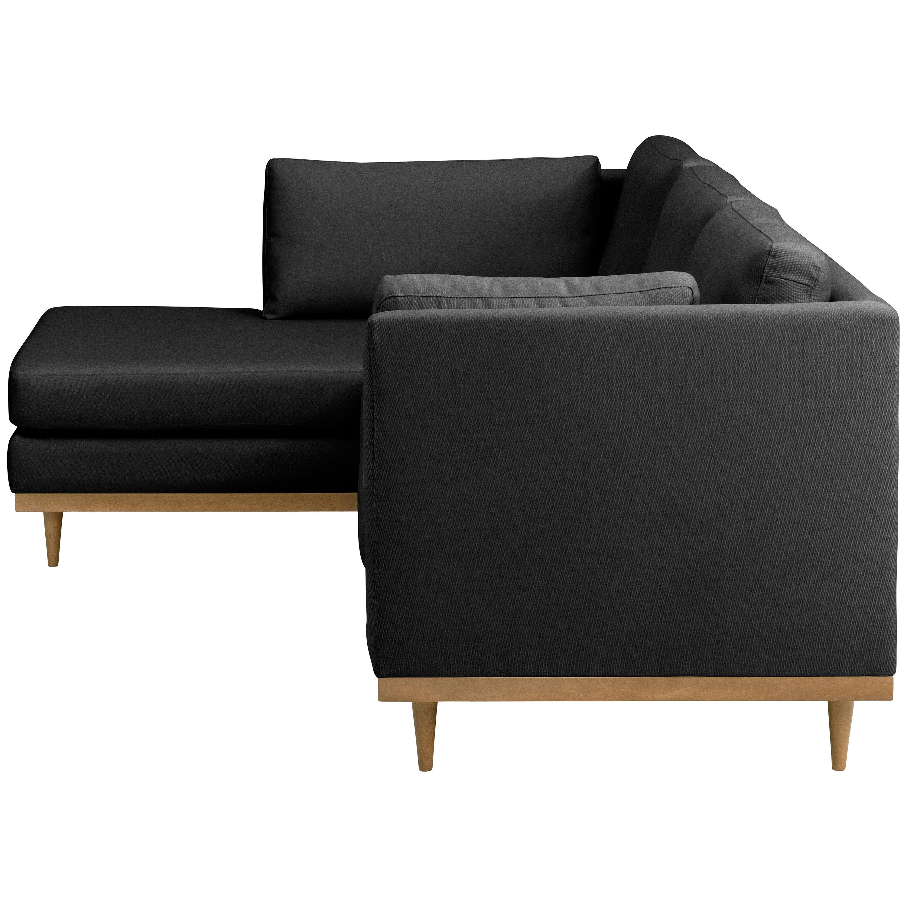 Max Winzer® 2-Sitzer Flachgewebe Ecksofa rechts Ecksofa graphit, Design Stück, mit Sofa skandinavischen links Sofa 1 Larsen im