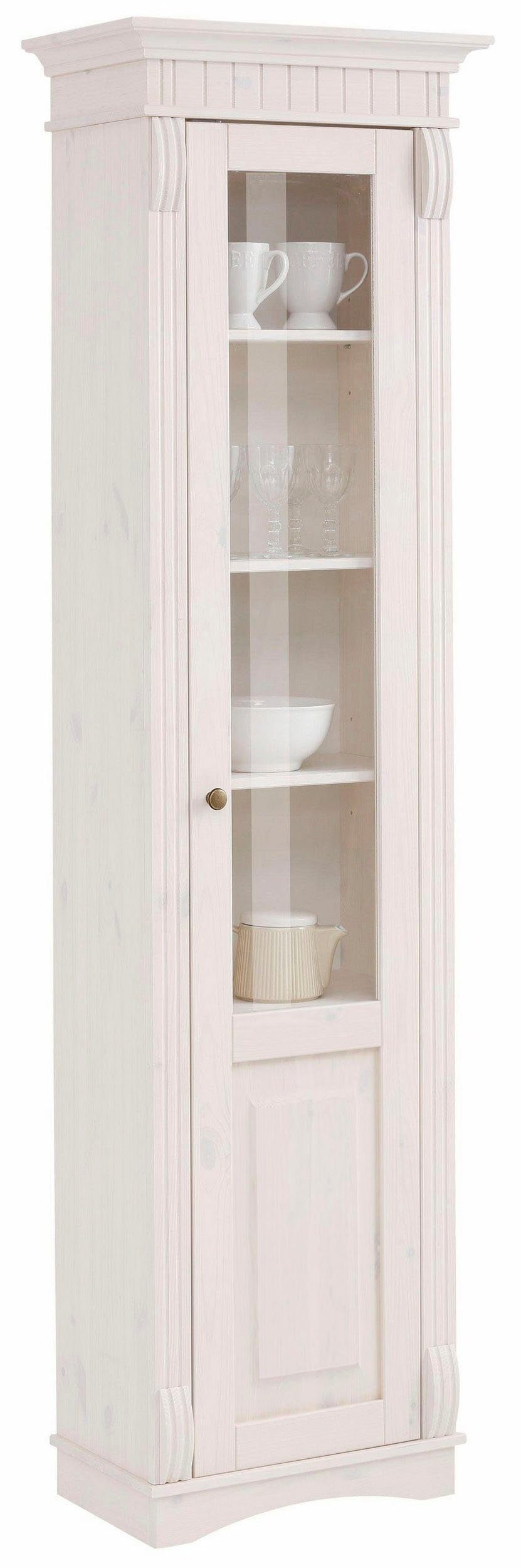 Home affaire Vitrine Teresa (Maße (B/T/H): ca. 55/32/193 cm) mit 1 Glastür, Höhe 193 cm, aus massiver Kiefer, FSC®. Reduzierter Preis € 90,95. Unverbindliche Preisempfehlung € 353,69