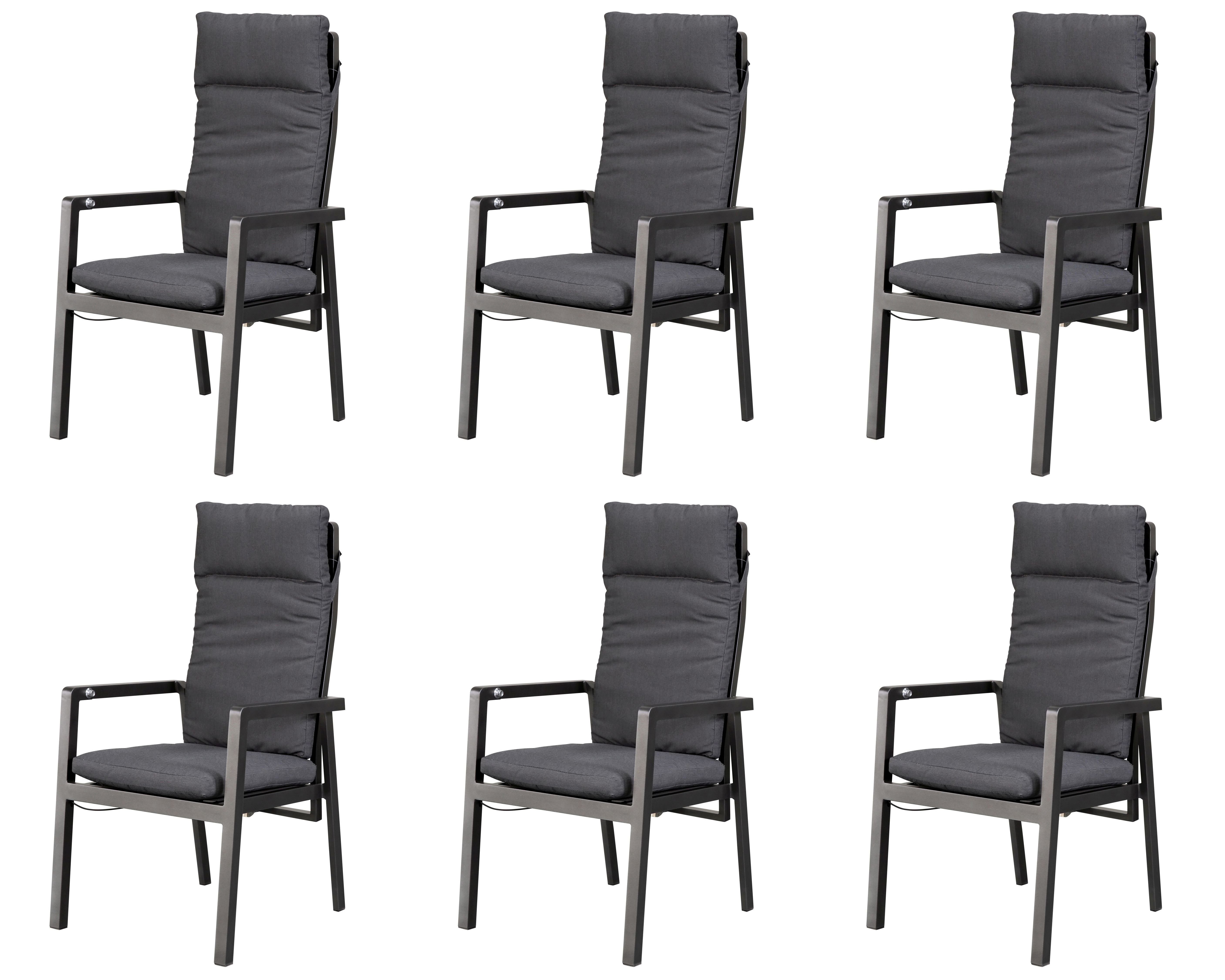 Gardissimo Gartenstuhl 6 er Set Ontario Lounge Stuhl Dining Alu Move Stapel günstig online kaufen