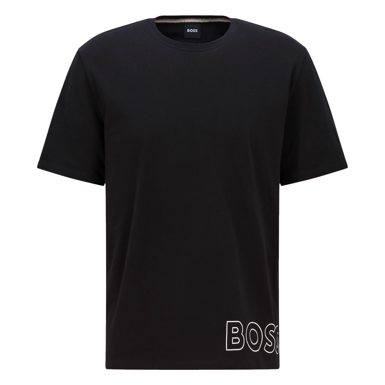 BOSS T-Shirt mit RN Identity black T-Shirt Outline-Logo 001