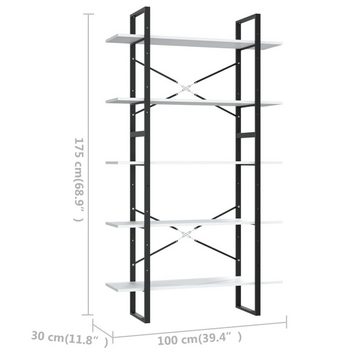 möbelando Bücherregal 3008333, BxHxT: 80x175x30 cm, in Weiß mit 5 Einlegeböden