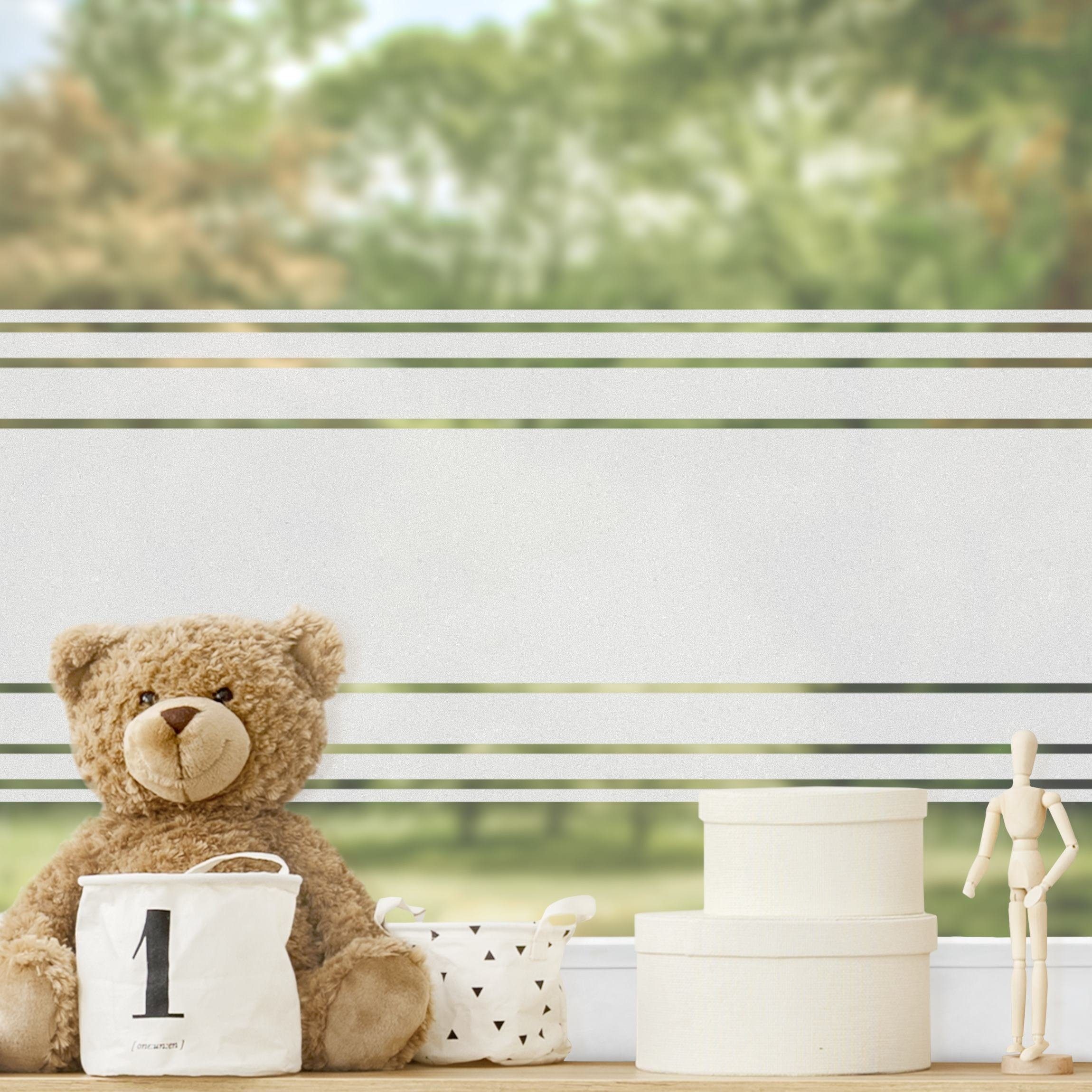 Bilderdepot24 Fensterfolie statisch haftend Motiv Fensterdeko Streifen Muster Bordüre Muster, blickdicht, Innen Fenster Tür Balkontür Küche Badezimmer Wohnzimmer Schlafzimmer