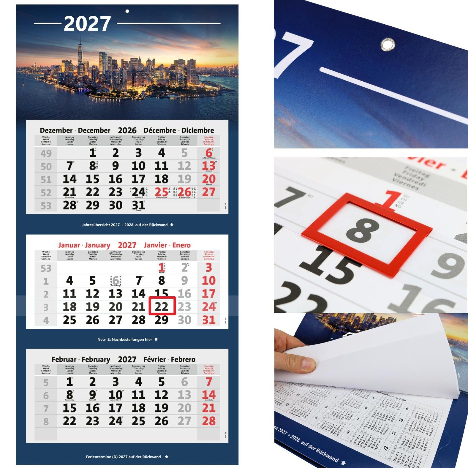 Anschütz Wandkalender Bildkalender 3-Monatskalender 2027