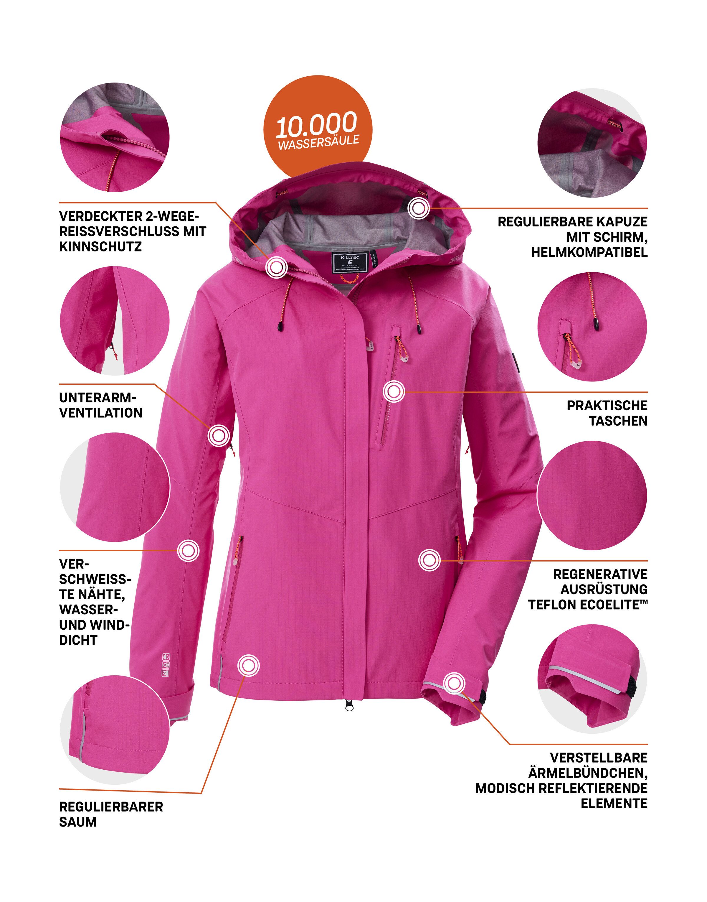Killtec Funktionsjacke KOS 67 WMN JCKT Wasser- und winddichte, atmungsaktive 3-Lagen Jacke – Bild 5 von 5