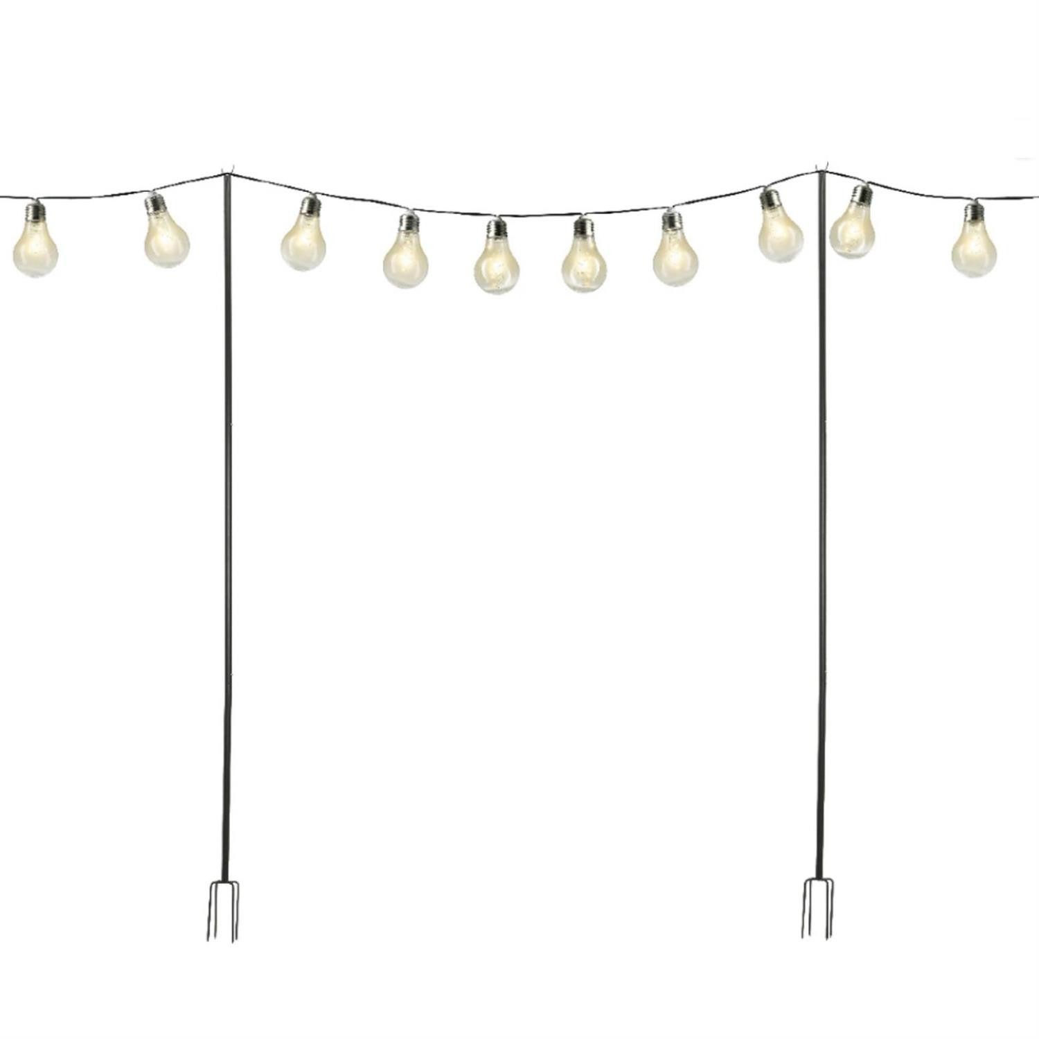 MARELIDA Lichterkette 2x Lichterkettenhalterung Lichterkettenmast Girlandenstange 2,8m