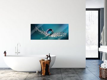 Pixxprint Glasbild Wassertropfen auf einer Pusteblume, Wassertropfen auf einer Pusteblume (1 St), Glasbild aus Echtglas, inkl. Aufhängungen und Abstandshalter