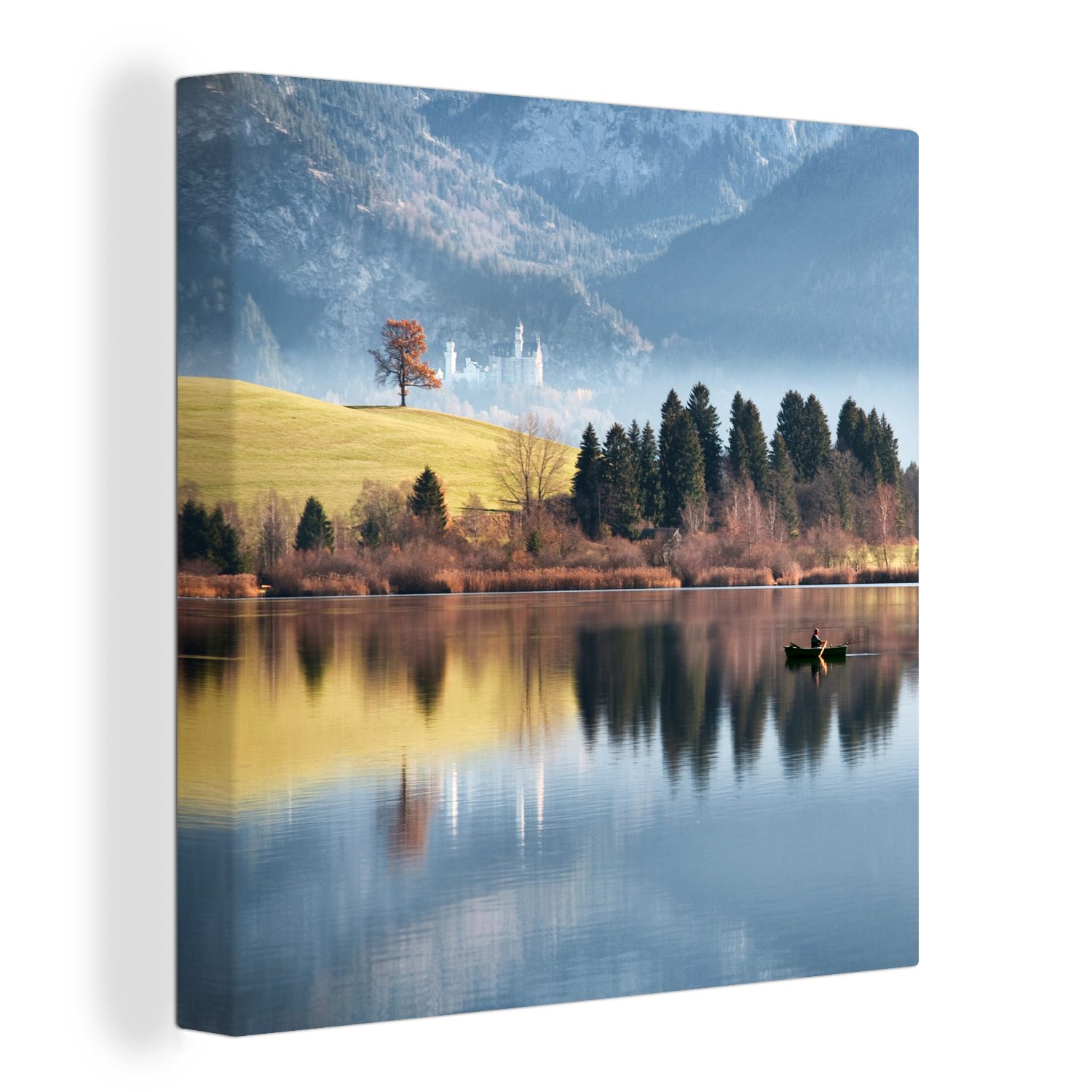 OneMillionCanvasses® Leinwandbild Schloss - See - Schloss, (1 St), Leinwand Bilder für Wohnzimmer Schlafzimmer
