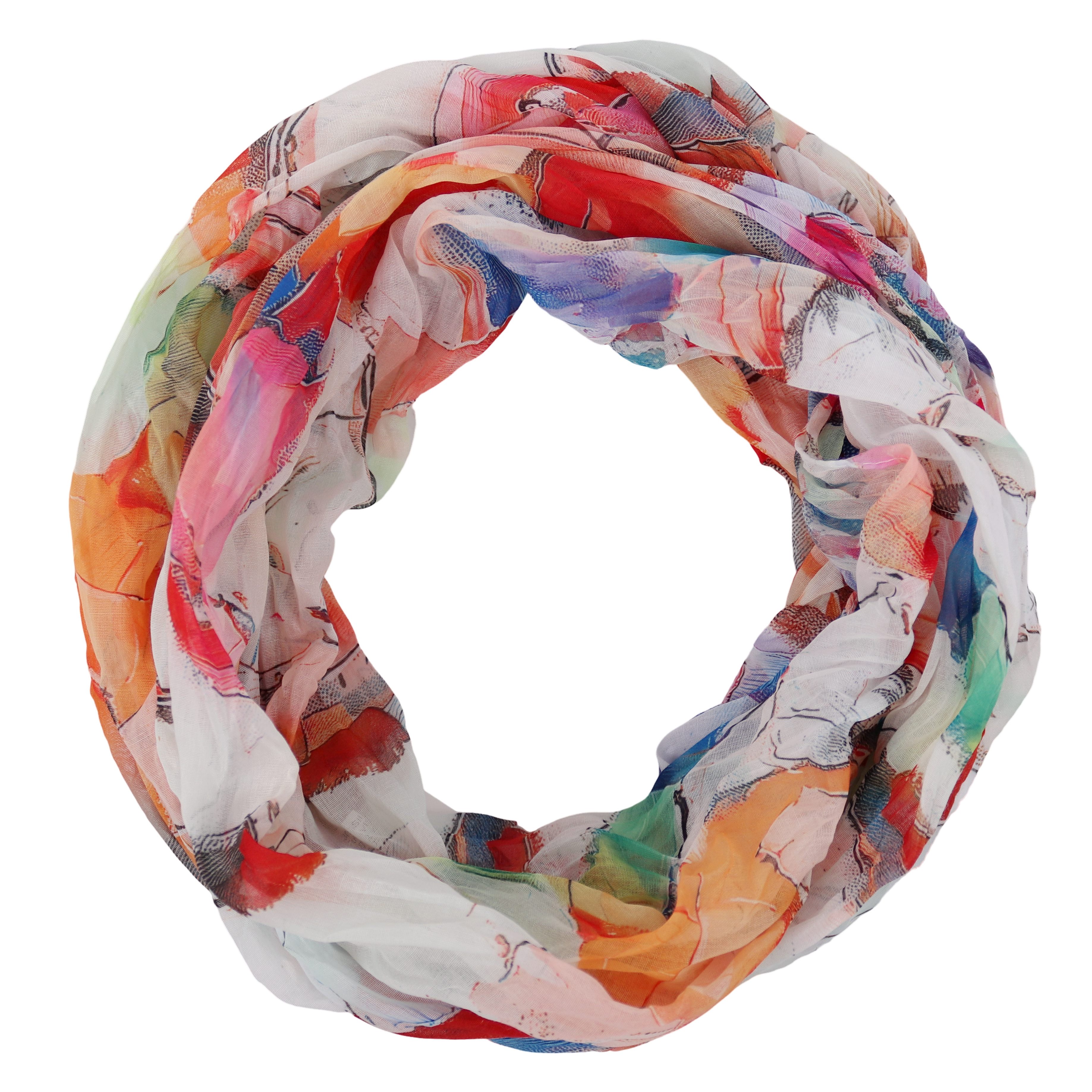 Loop Damen Schal mit Bunt-Muster Weich, Schlauchschal