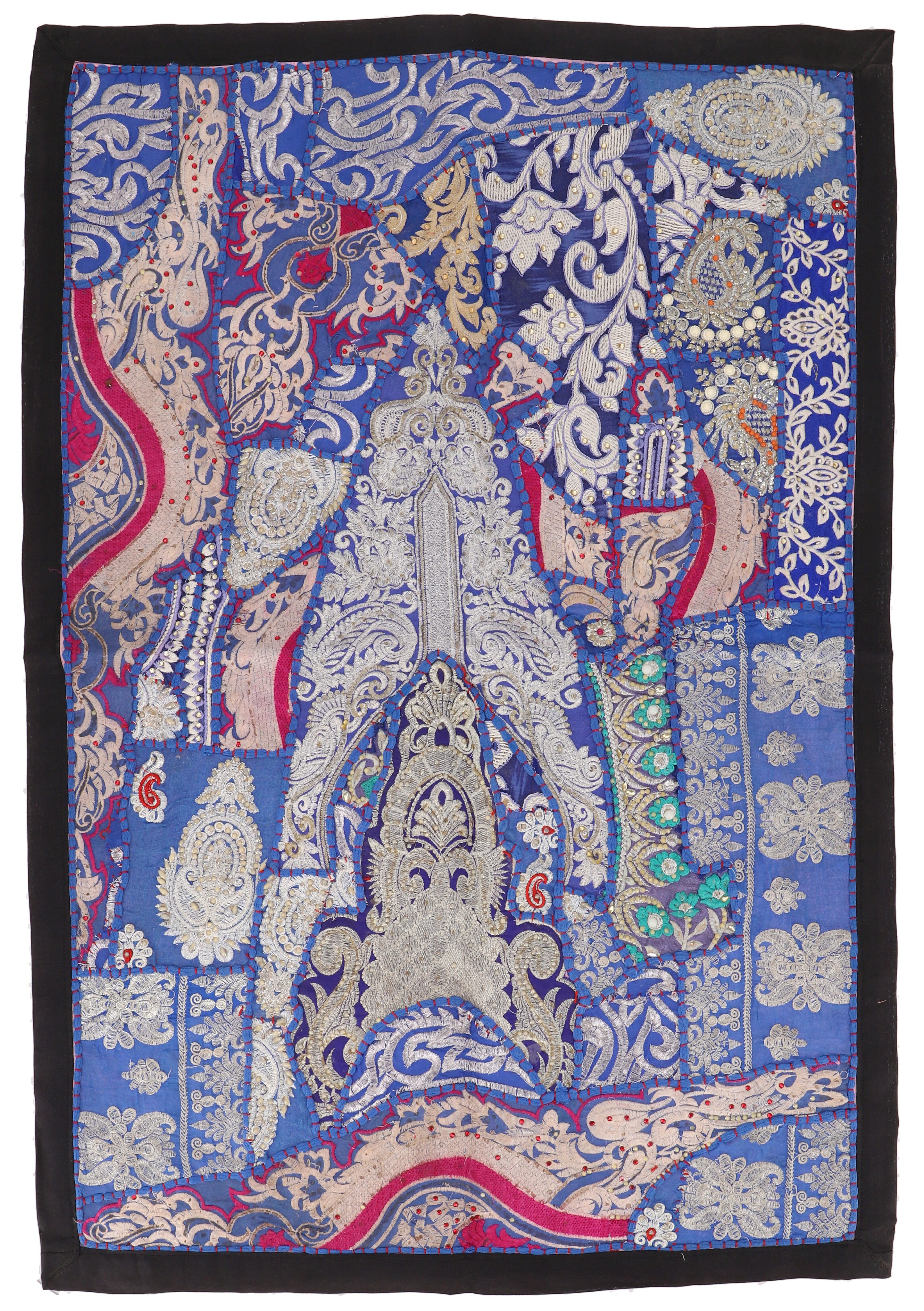 Guru-Shop Wandteppich Indischer Wandteppich Patchwork.., Höhe: 65 mm