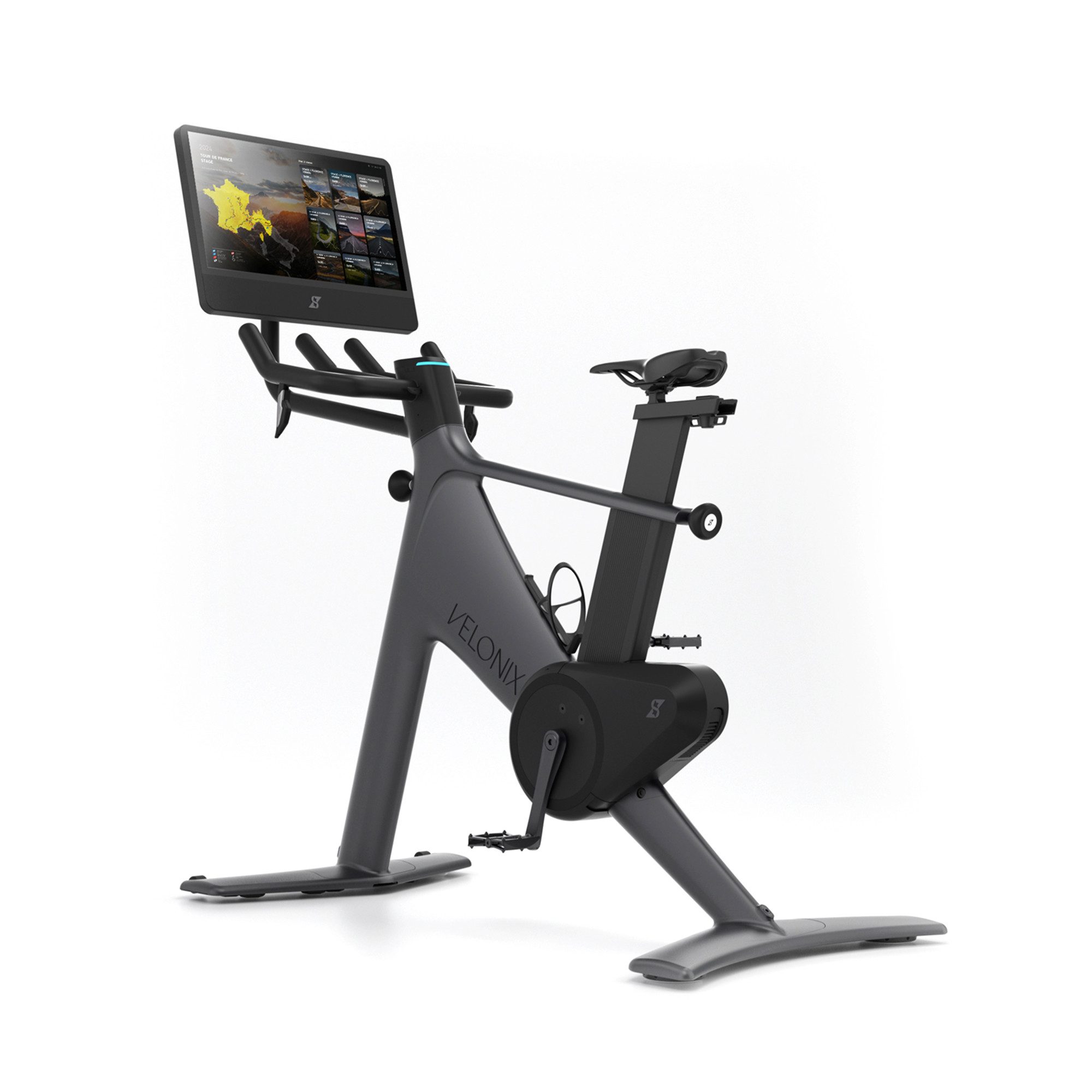 SPEEDIANCE Heimtrainer Fahrrad, Smart Bike mit Steigungs-/Gefällesimulation,2300 W Powertrain (1-tlg), ±1% Watt-Genauigkeit, 21,5-Zoll Touchscreen, App-Konnektivität