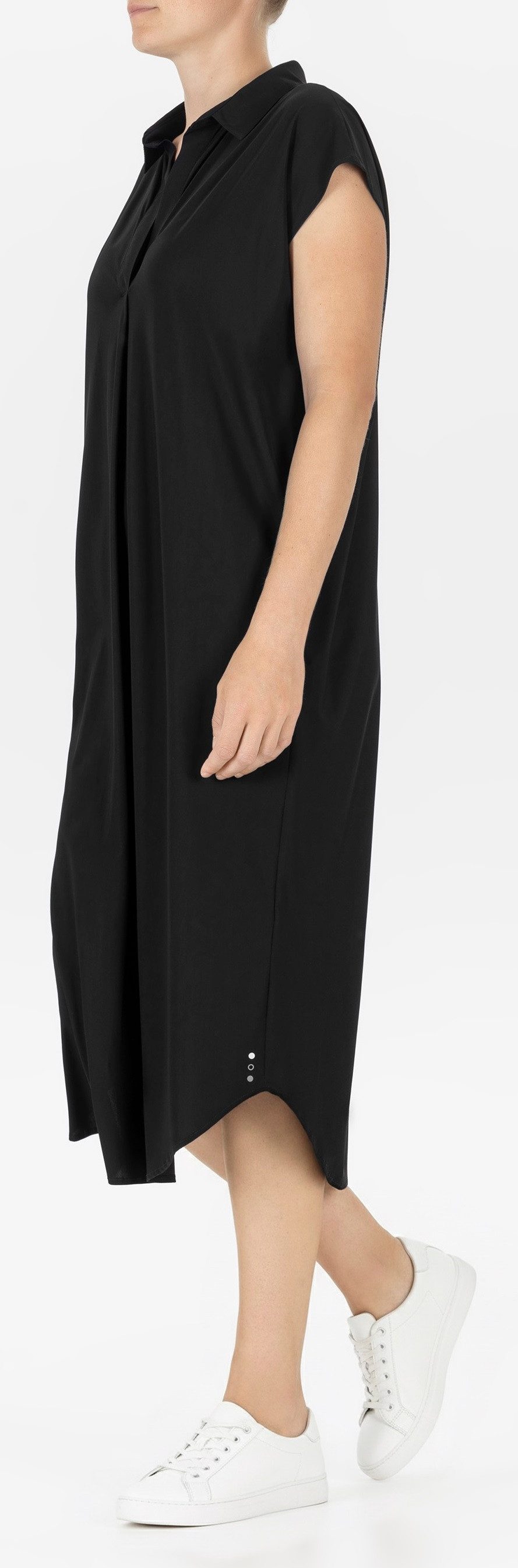 St.Ann Sommerkleid Kleid Dakota – Midi-Kleid im Relaxed Fit mit elegantem Kragen verdeckte Knopfleiste