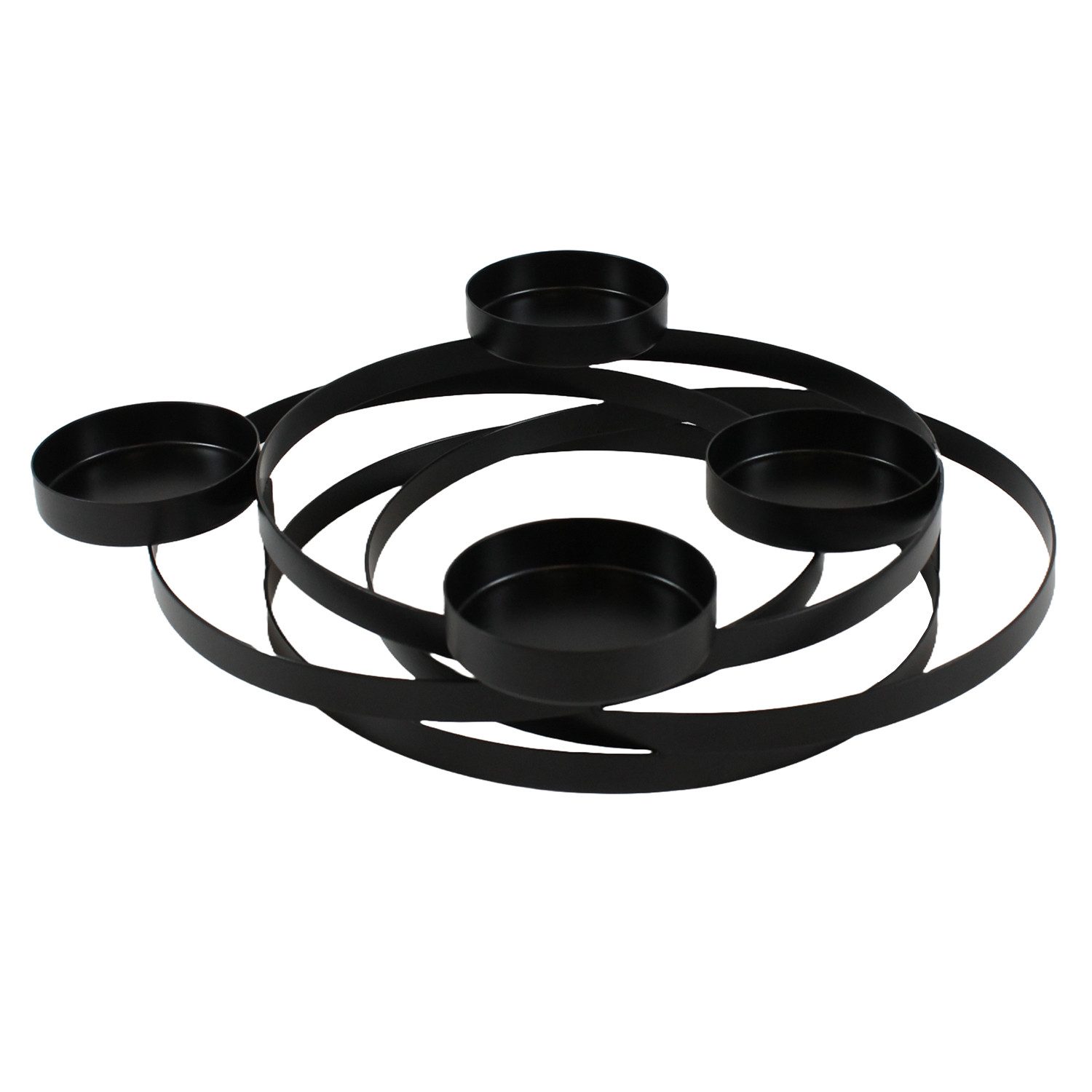 Fachhandel Plus Kerzenständer Moderner Metall-Kerzenständer schwarz "Loops" 38x34 cm (1 St), als stimmungsvolle Beleuchtung im Alltag