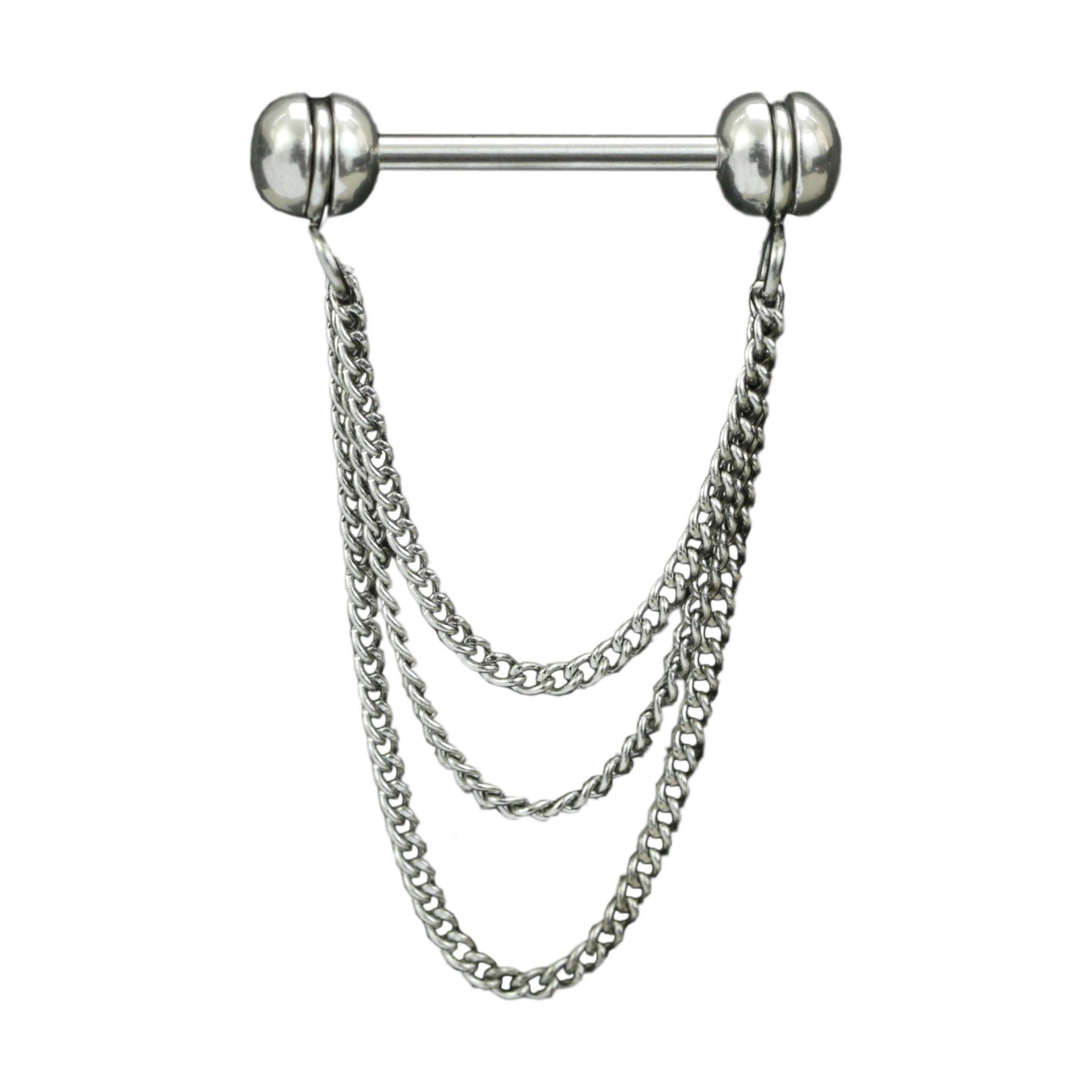 viva-adorno Brustwarzenpiercing Nippelpiercing Brust Barbell Piercing 3-fac günstig online kaufen