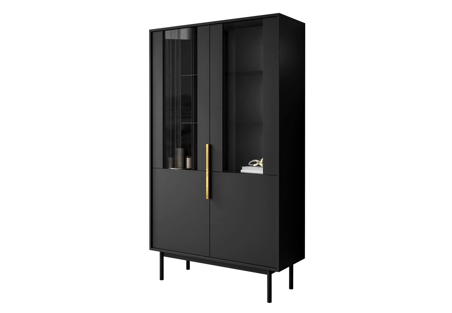 Lookway Standvitrine MIRACLE elegante Glasvitrine für stilvolles Wohnzimmer Breite: 104 cm