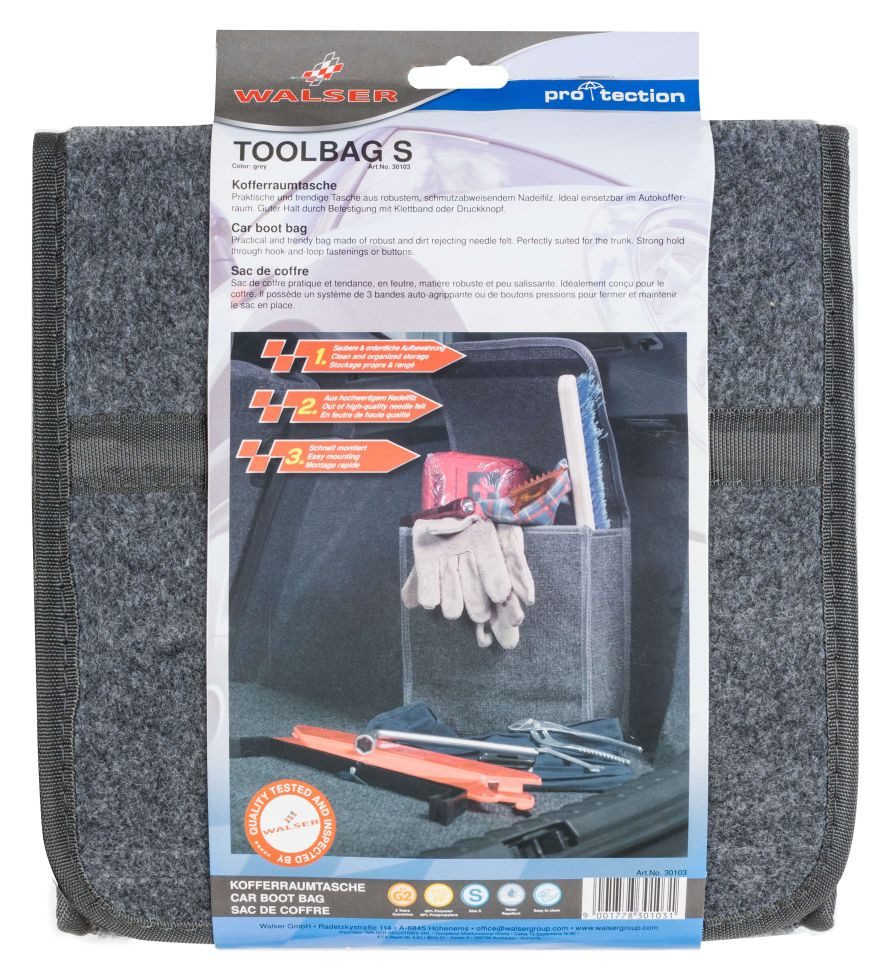 WALSER Kofferraummatte Walser Toolbag Kofferraumtasche Größe S grau – Bild 3 von 4