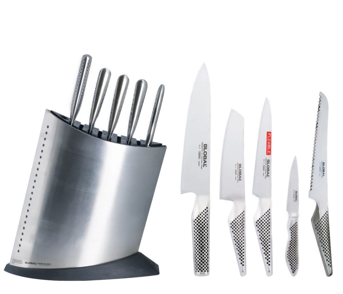 GLOBAL Ножи-Set Global GKB-52/ST Ножиblock Edelstahl mit 5 Ножиn, GKB-52/ST