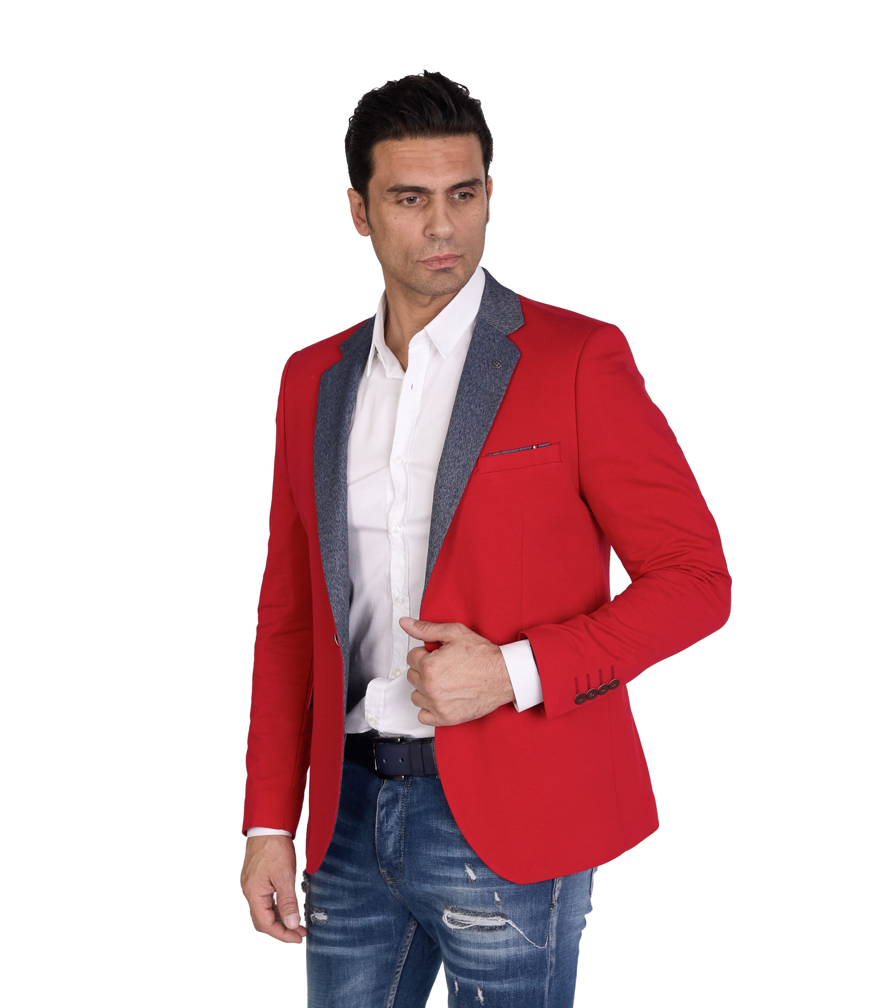 Denim Distriqt Jerseysakko in Slim Fit günstig online kaufen