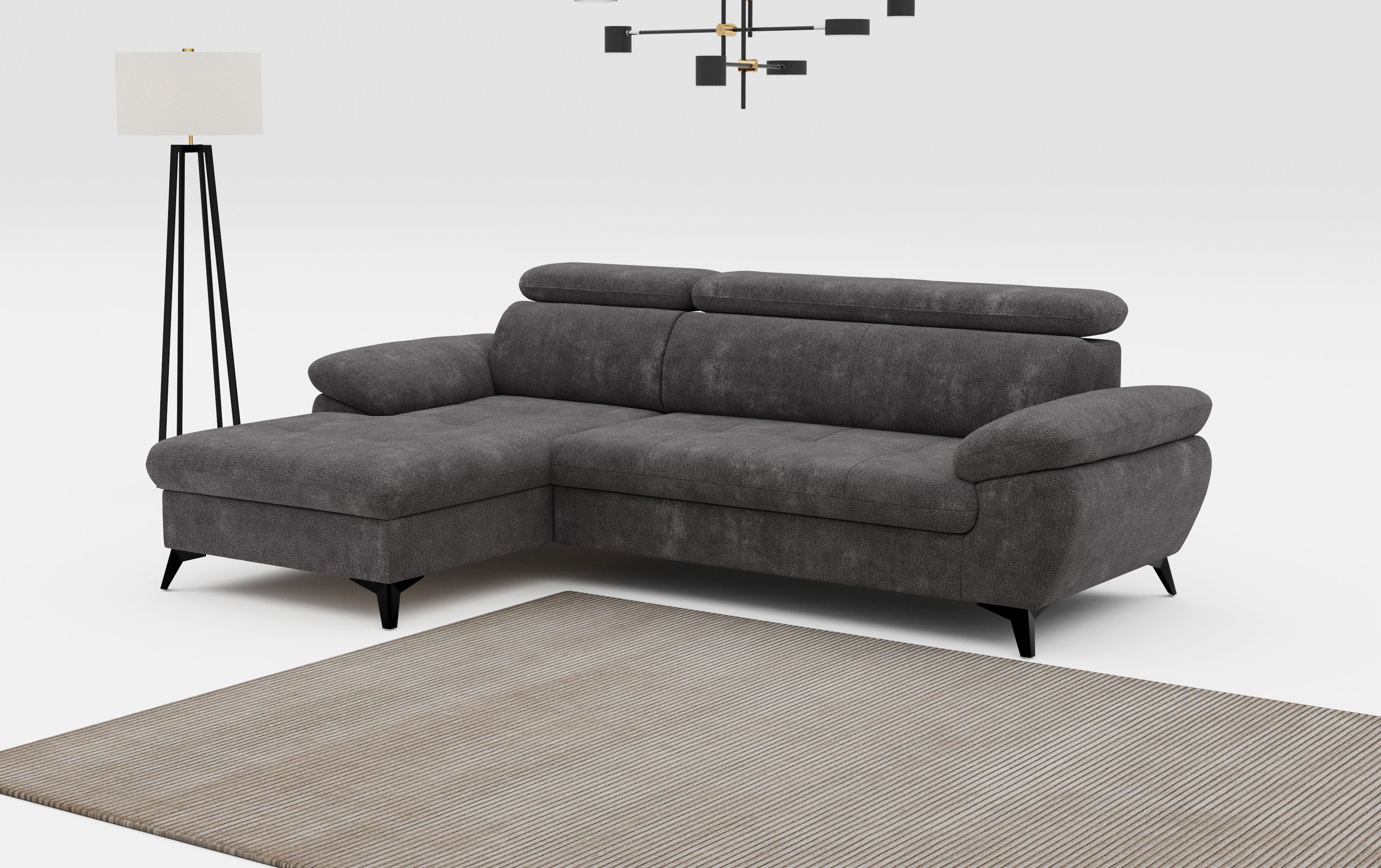 COTTA Ecksofa Hudson L-Form, mit Kopfteilverstellung, günstig online kaufen