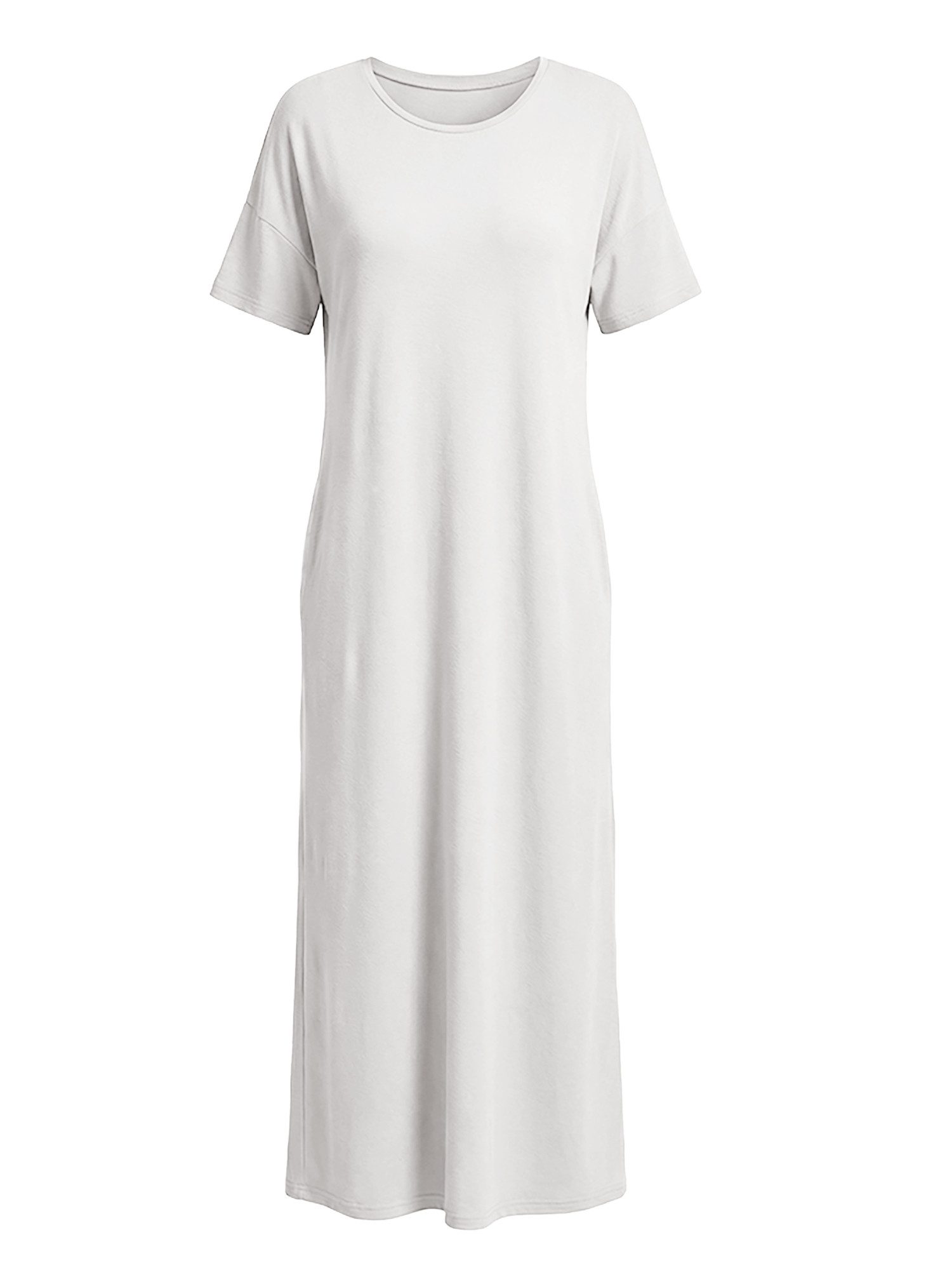 Imily Bela Maxikleid Damen Sommerliches T-Shirt Kleider (Packung, 1-tlg., 1per-Pack) Einfarbig