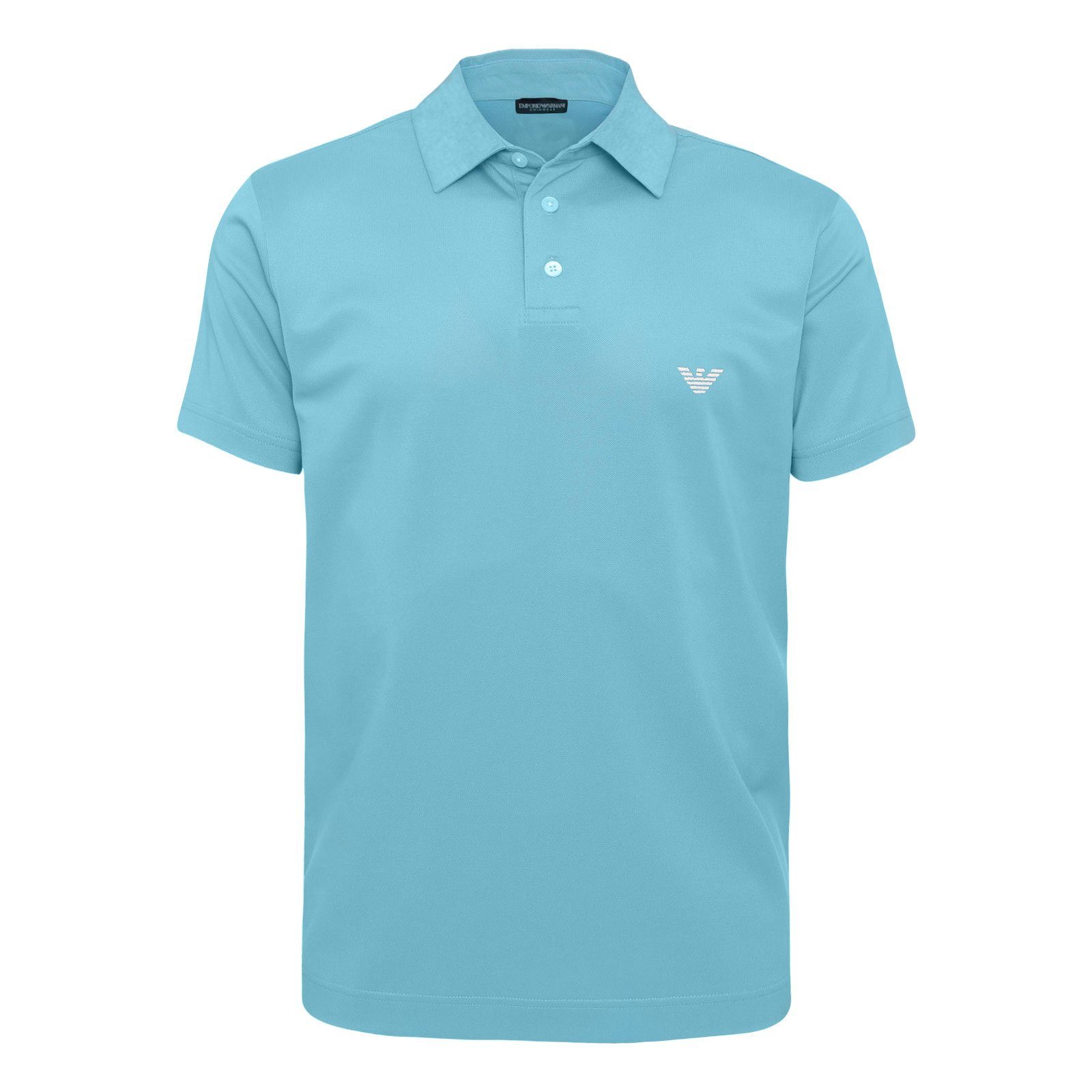 Emporio blue Poloshirt Armani Polo Beachwear 00031 mit kleiner sky Logostickerei