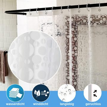 Coonoor Duschrollo 180*200cm verdickter Duschvorhang Breite, Wasserdichter und feuchtigkeitsbeständiger Trennvorhang