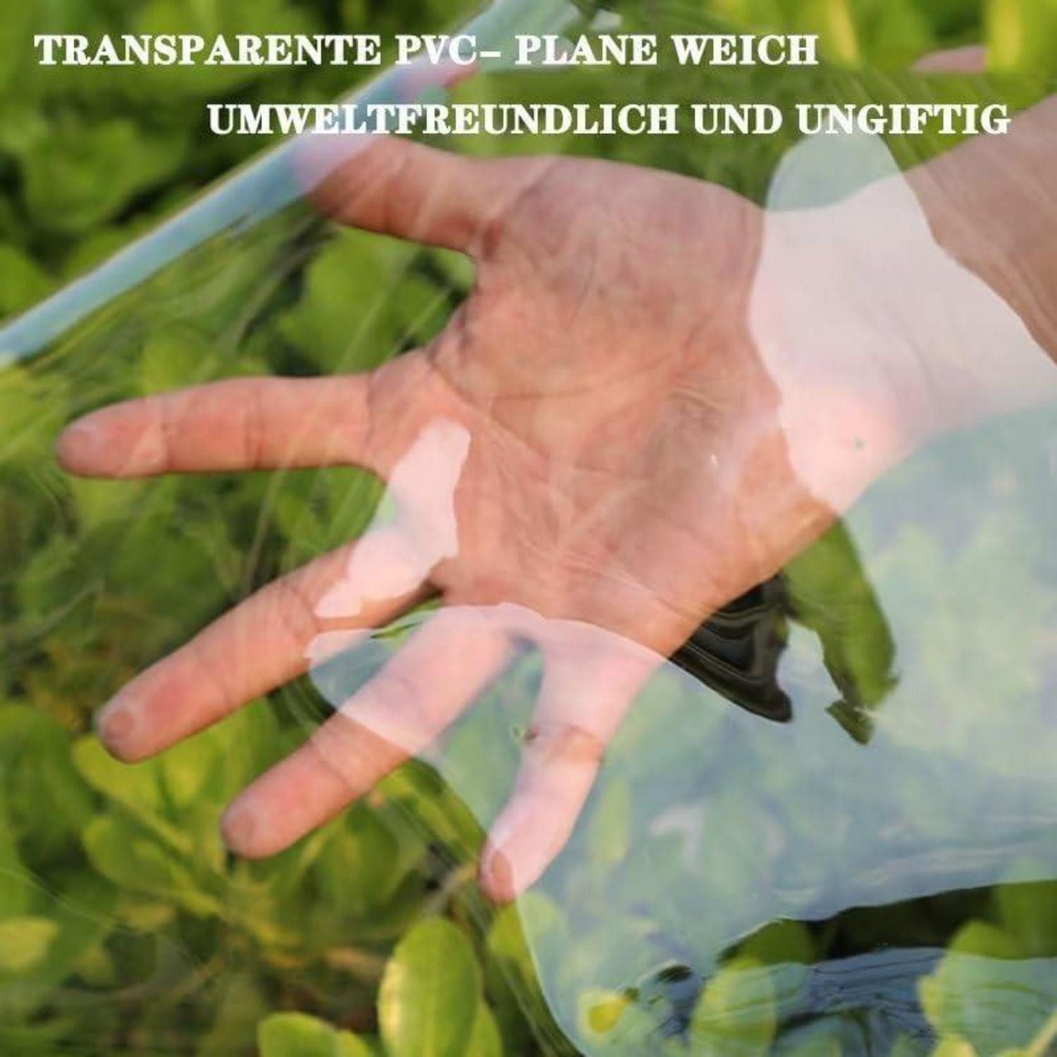 LuxusKollektion Schutzplane Transparente PVC Plane mit Ösen 420g/m² wasserdicht 2x1m (1-St) – Bild 4 von 5