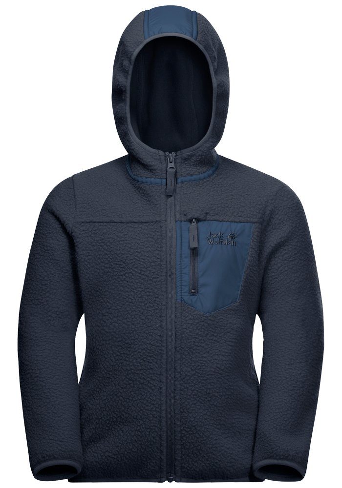 Jack Wolfskin Kapuzenfleecejacke ICE CURL HOOD JACKET K indigo-nachtblau | Übergangsjacken