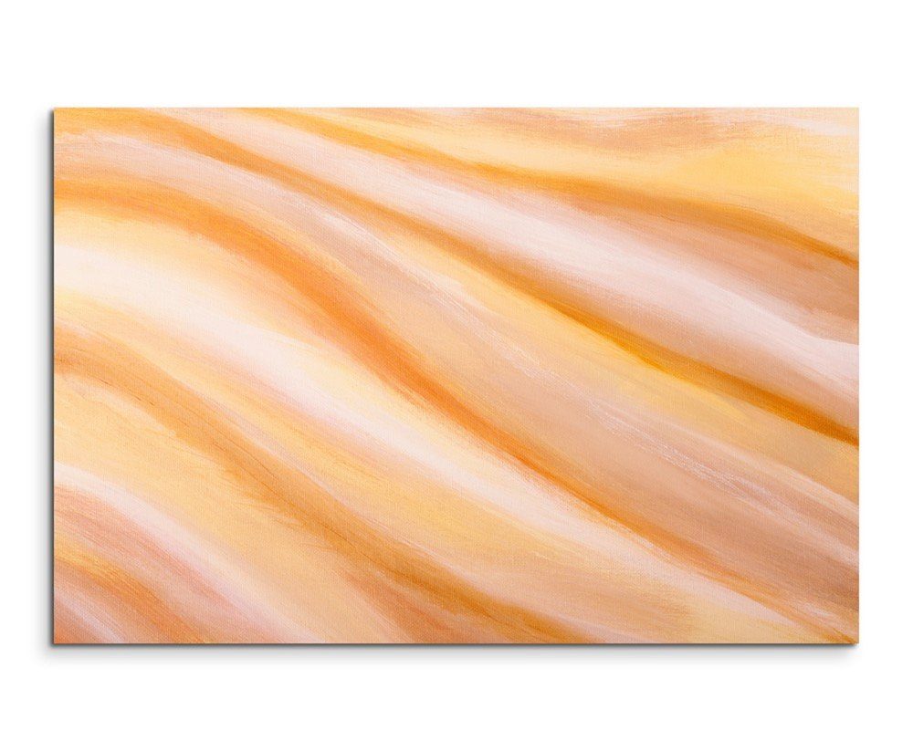 Sinus Art Leinwandbild Gemälde – abstrakt modern chic chic dekorativ schön deko schön deko e orange und gelbe Linien auf