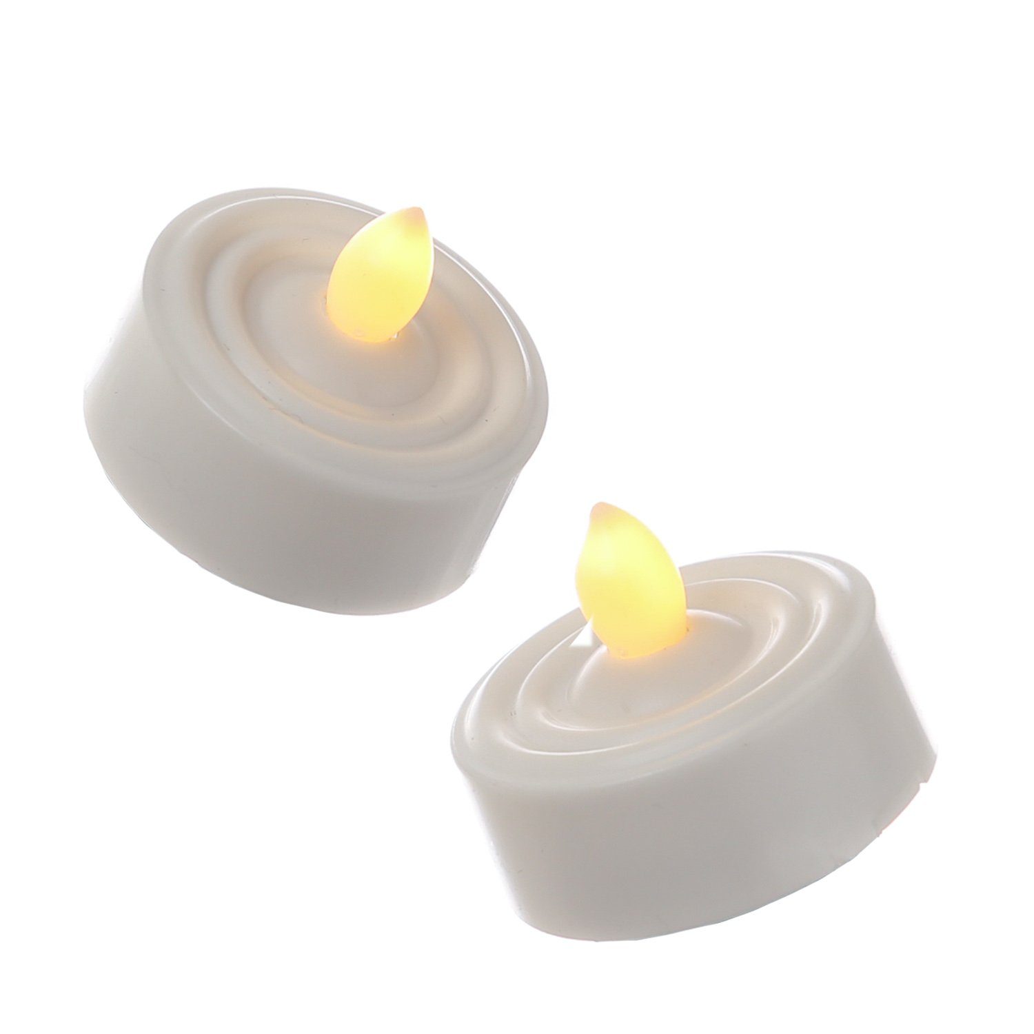 LED-Kerze LED Teelichter flackernd flammenlos mit Batterien Timer D: 3,6cm 2St.